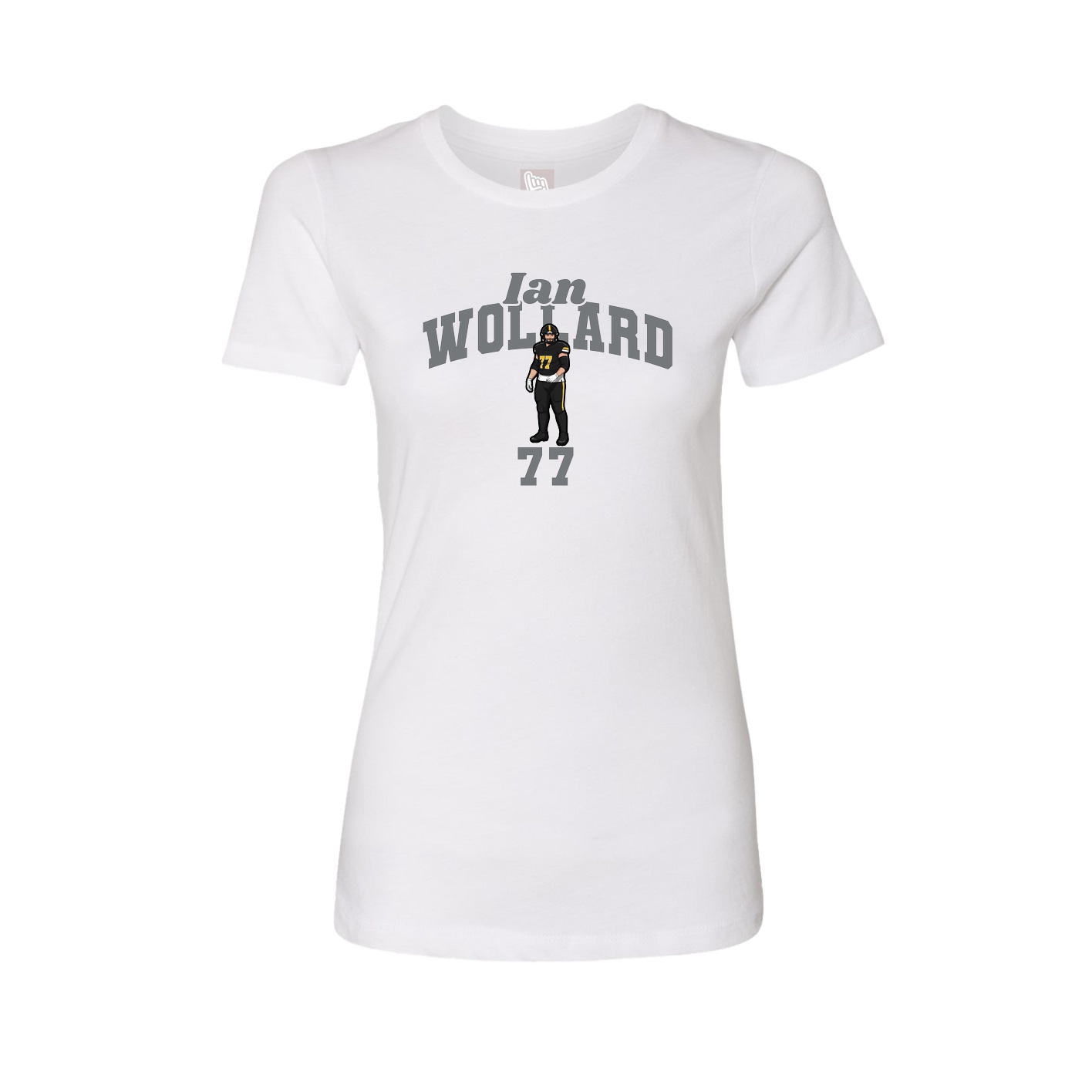 Fitted Women's Tee — Signature Arch in White