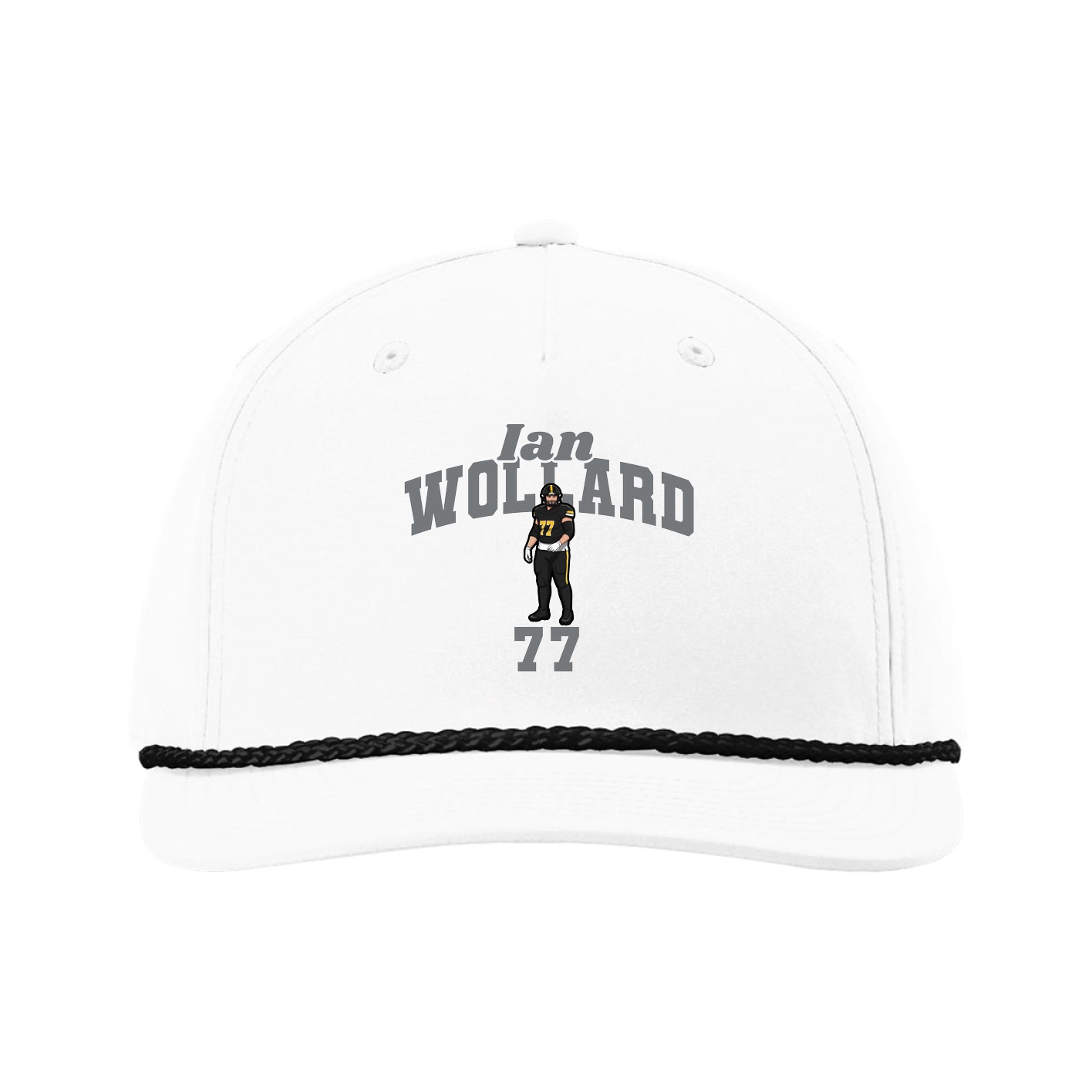 Five-Panel Classic Rope Cap — Signature Arch in White