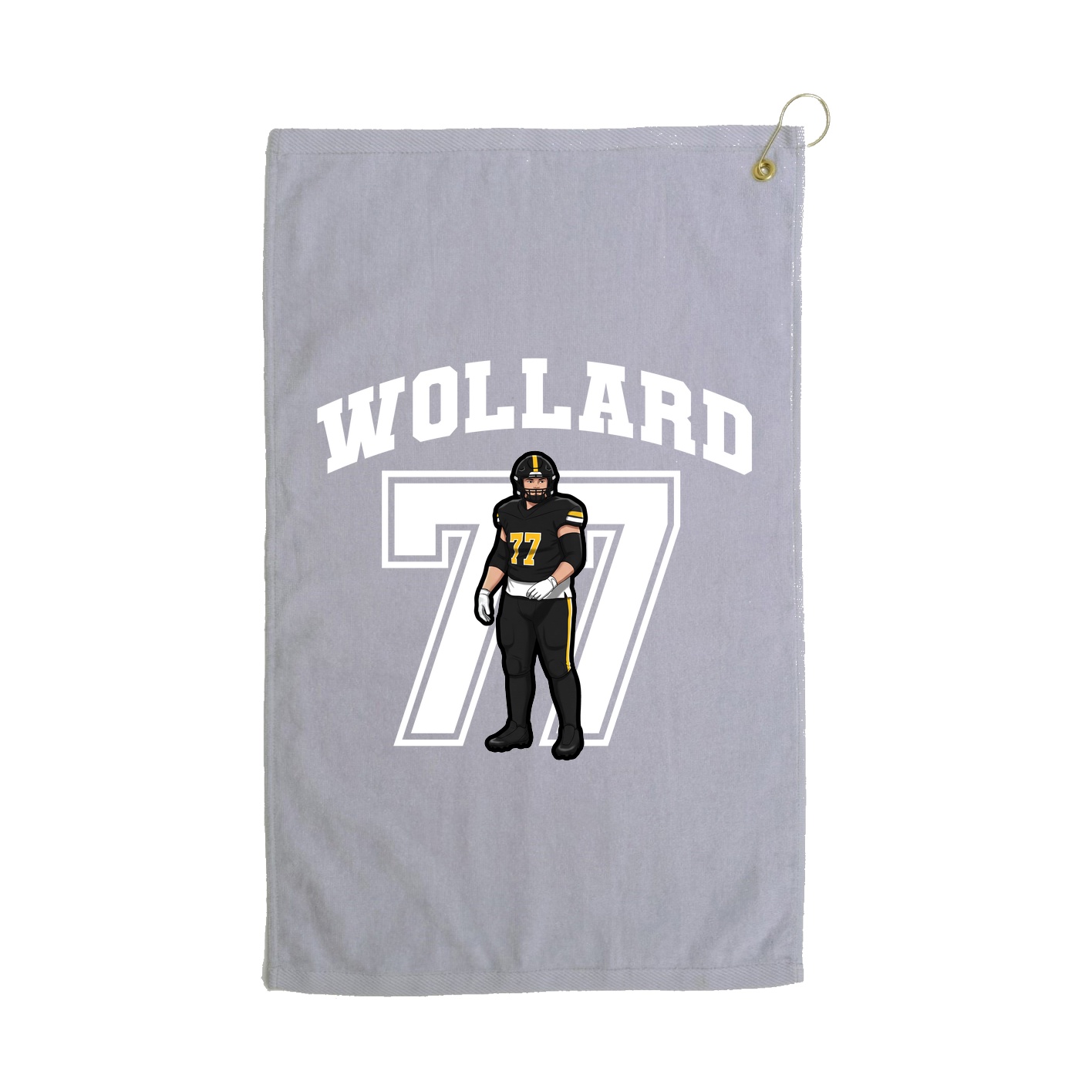 Golf Towel — Number in Grey