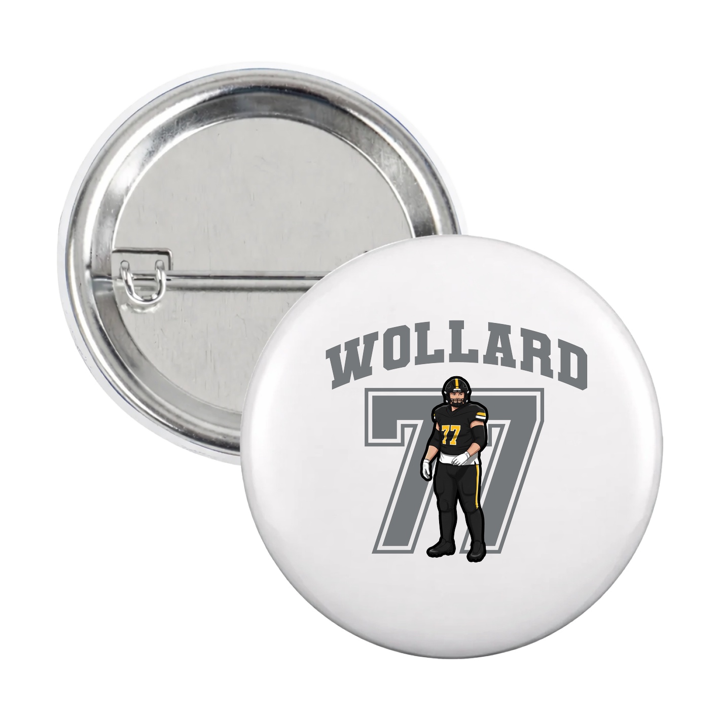 Game Day Button — Number in White