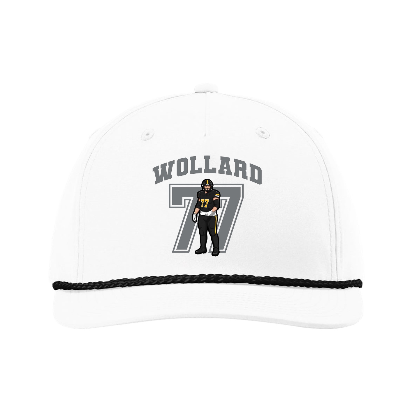 Five-Panel Classic Rope Cap — Number in White
