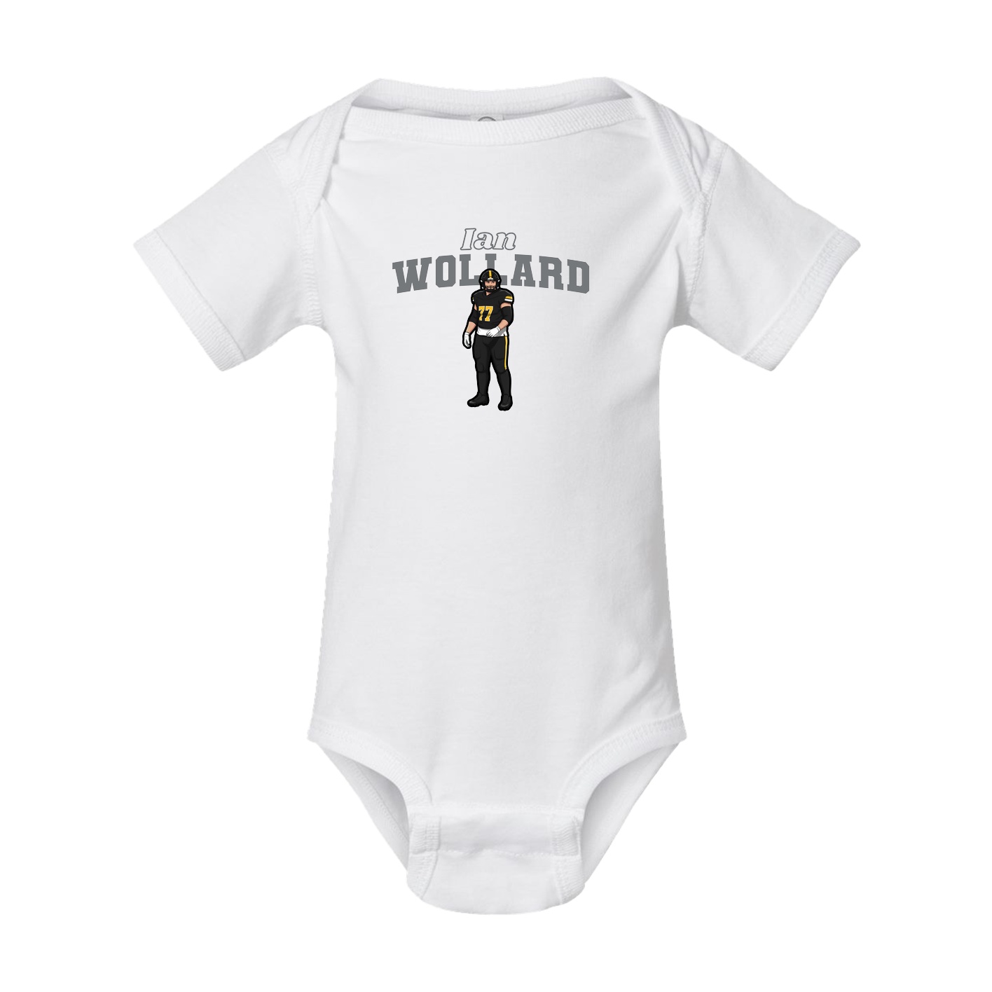 Baby Onesie — Name Arch in White