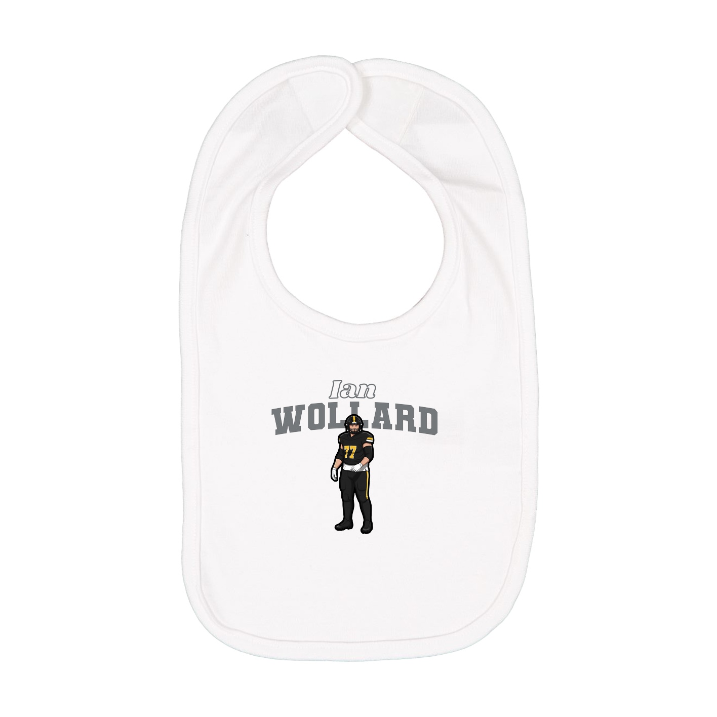 Infant Bib — Name Arch in White