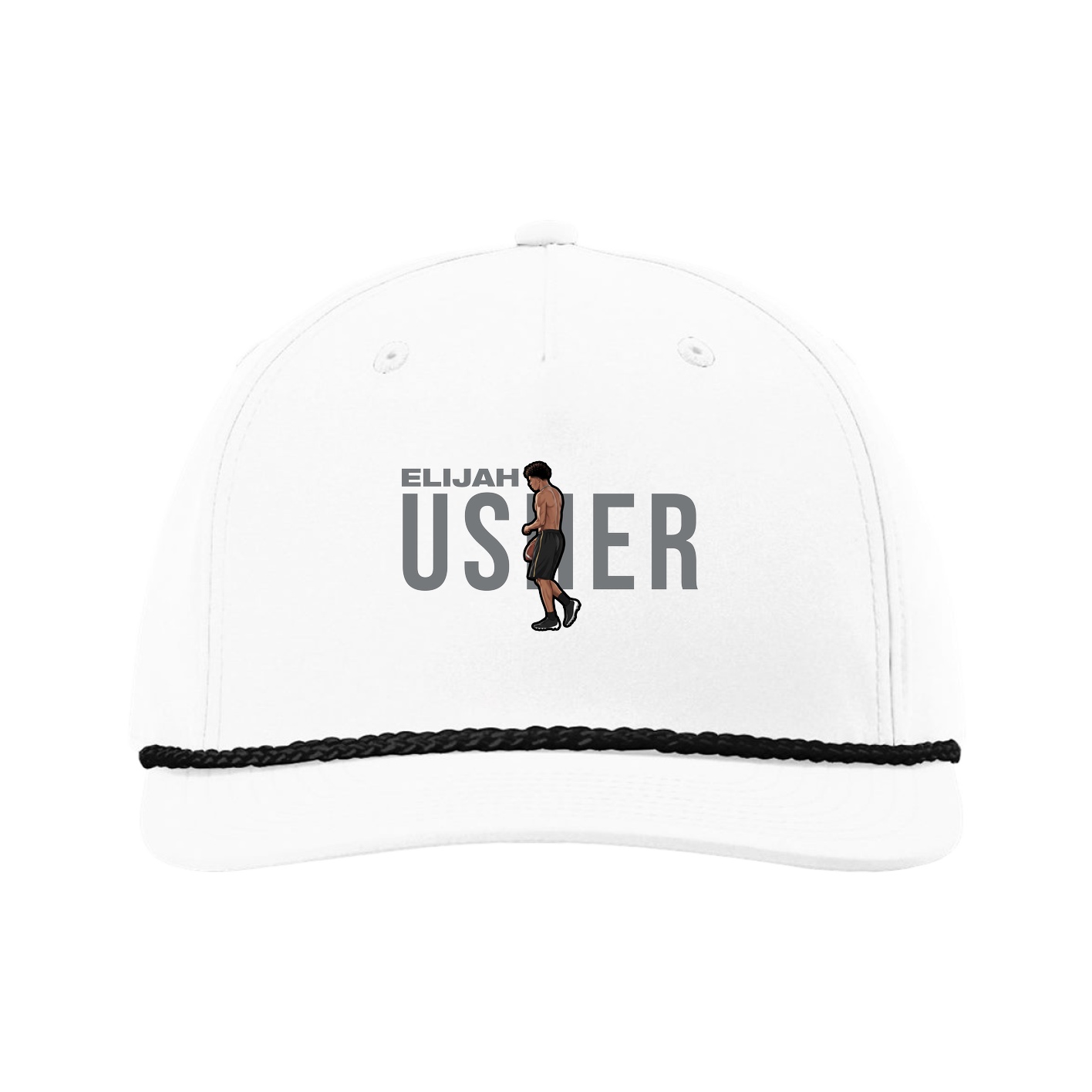 Five-Panel Classic Rope Cap — Player Name in White