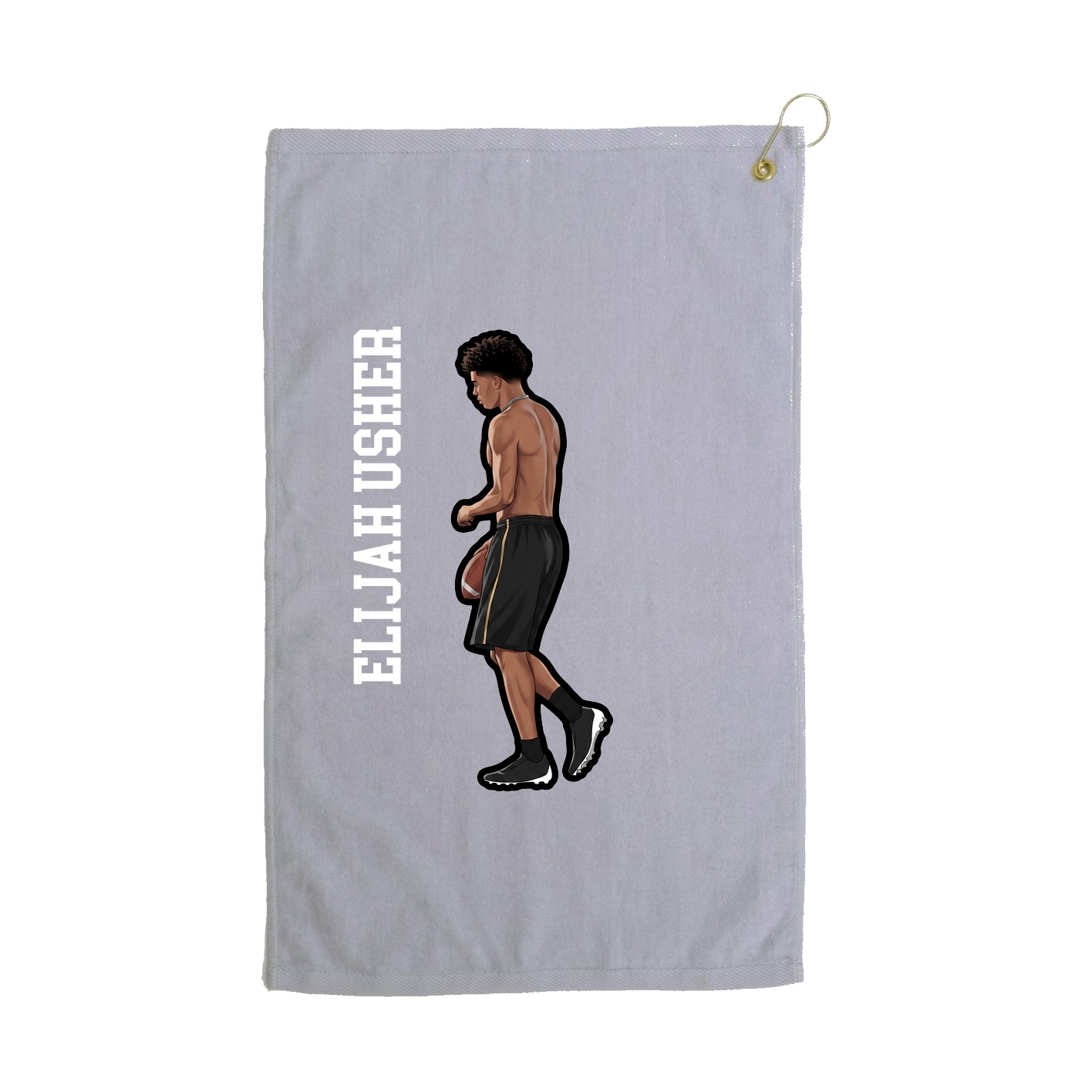 Golf Towel — Name Vertical in Grey
