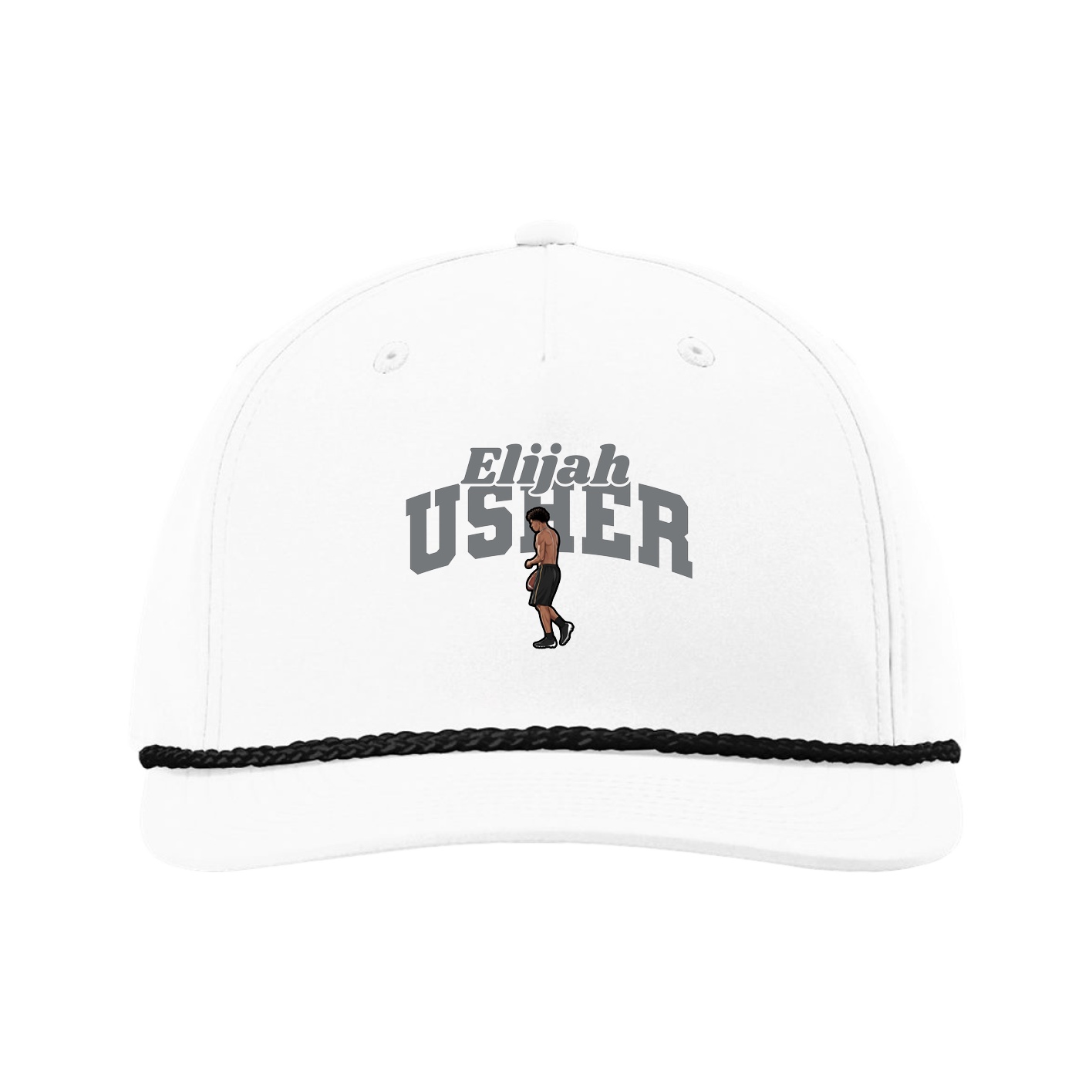 Five-Panel Classic Rope Cap — Signature Arch in White