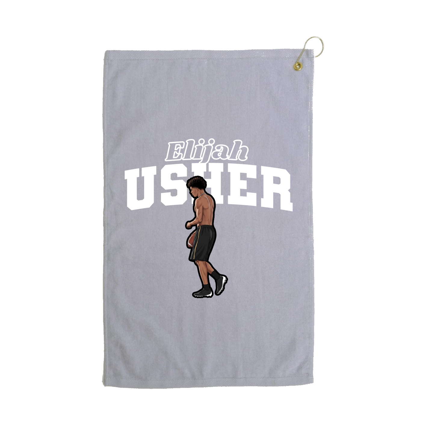 Golf Towel — Name Arch in Grey