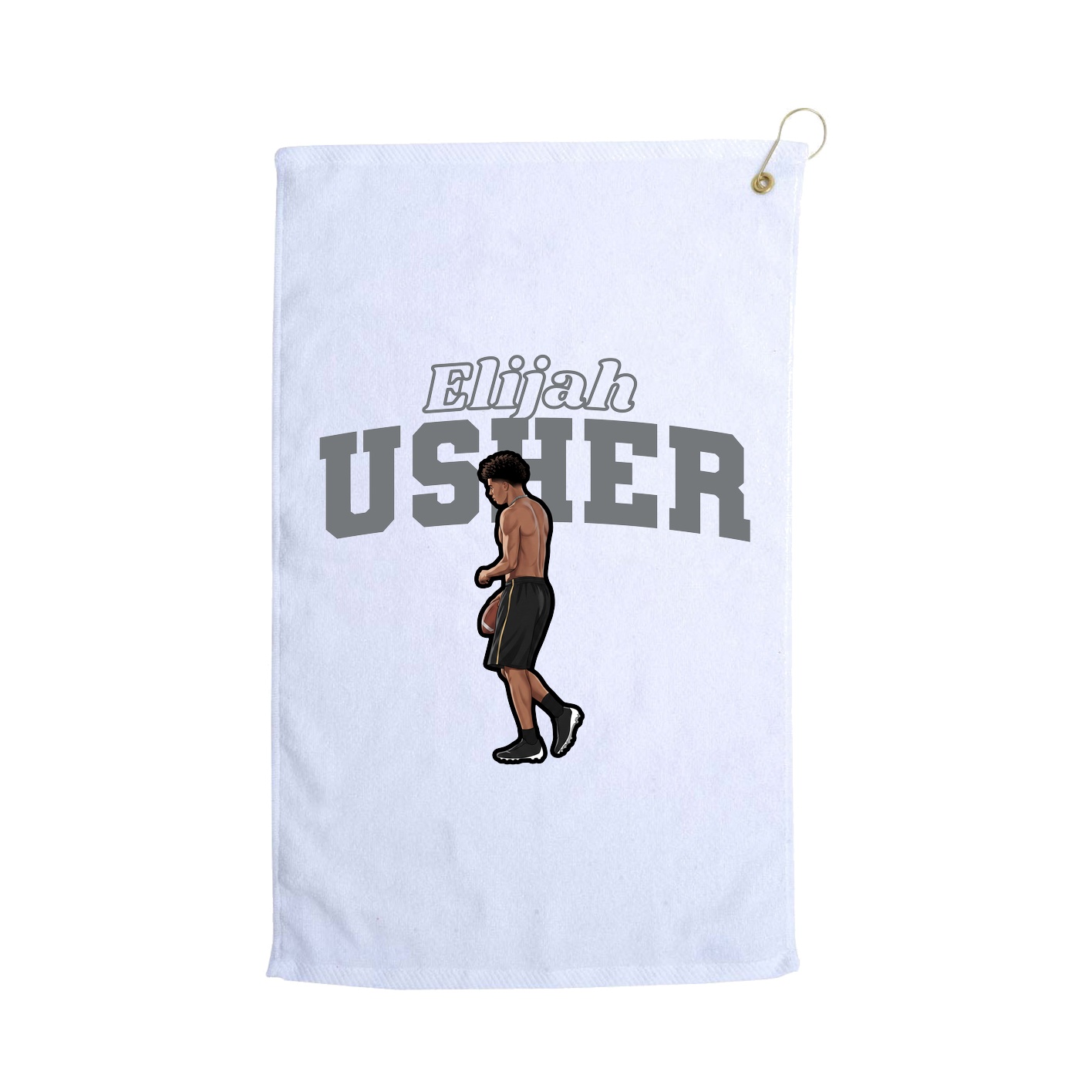 Golf Towel — Name Arch in White