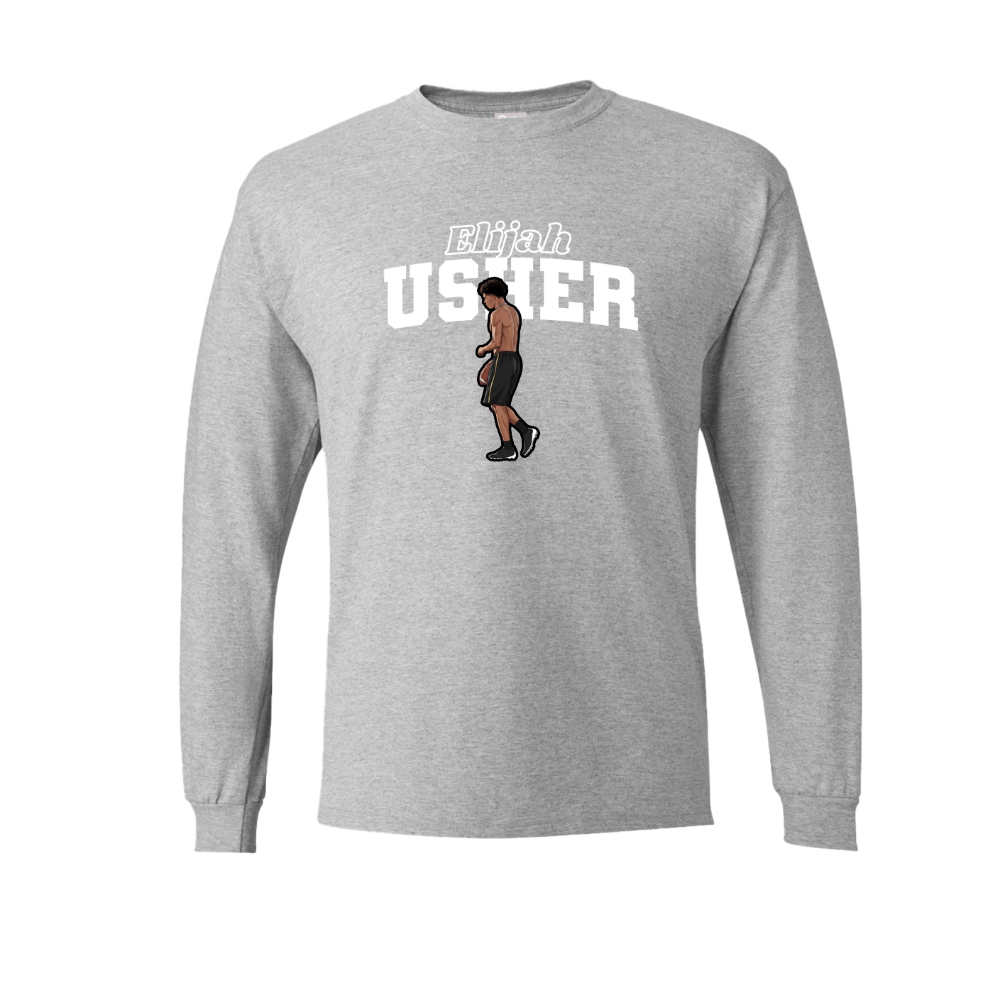 Long Sleeve Tee — Name Arch in Grey