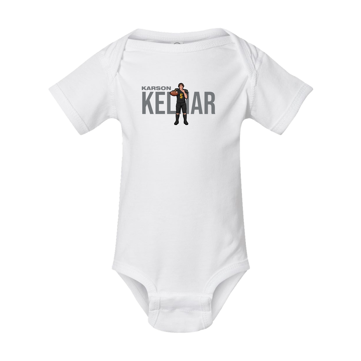 Baby Onesie — Player Name in White