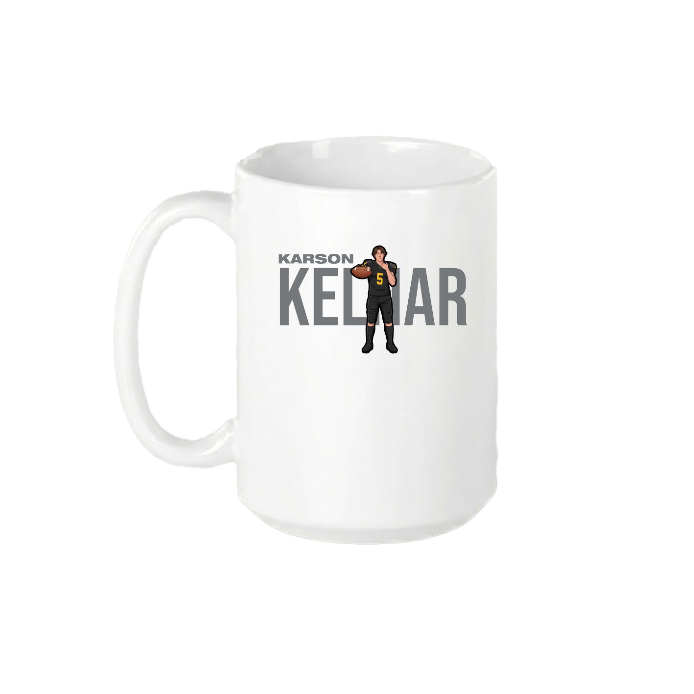 15oz Coffee Mug — Player Name in White