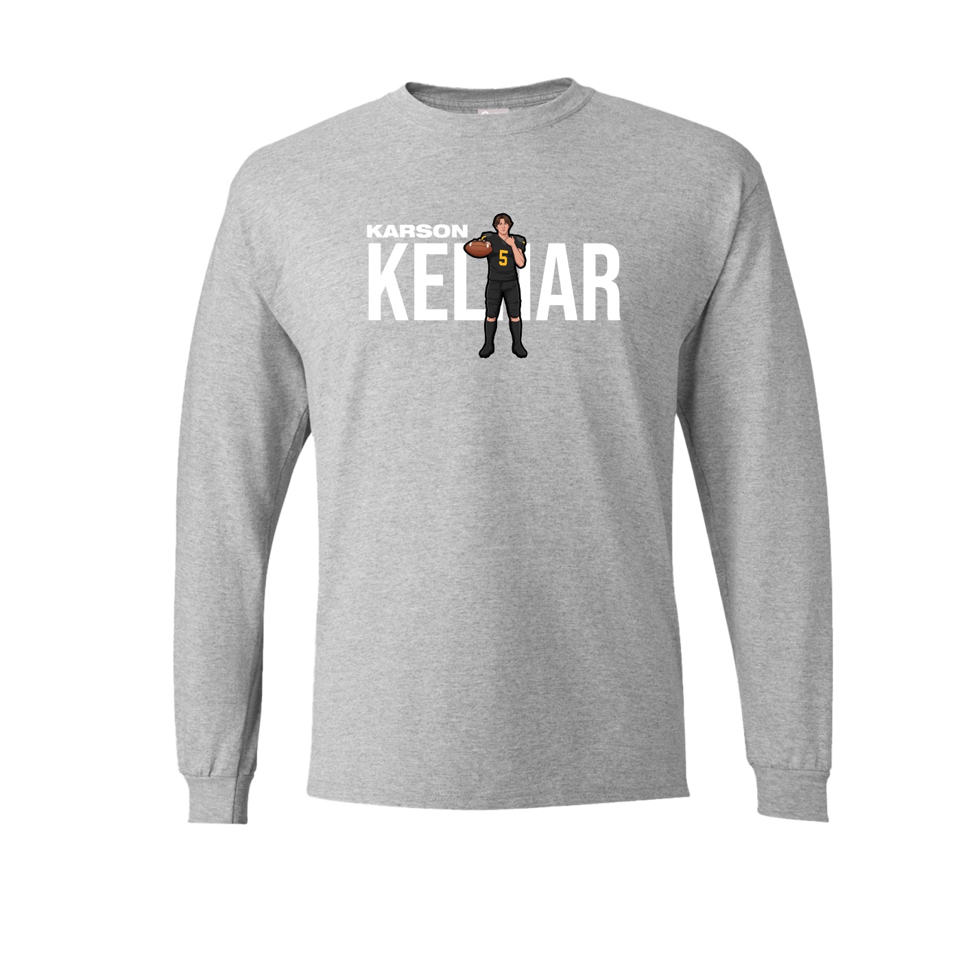 Long Sleeve Tee — Player Name in Grey
