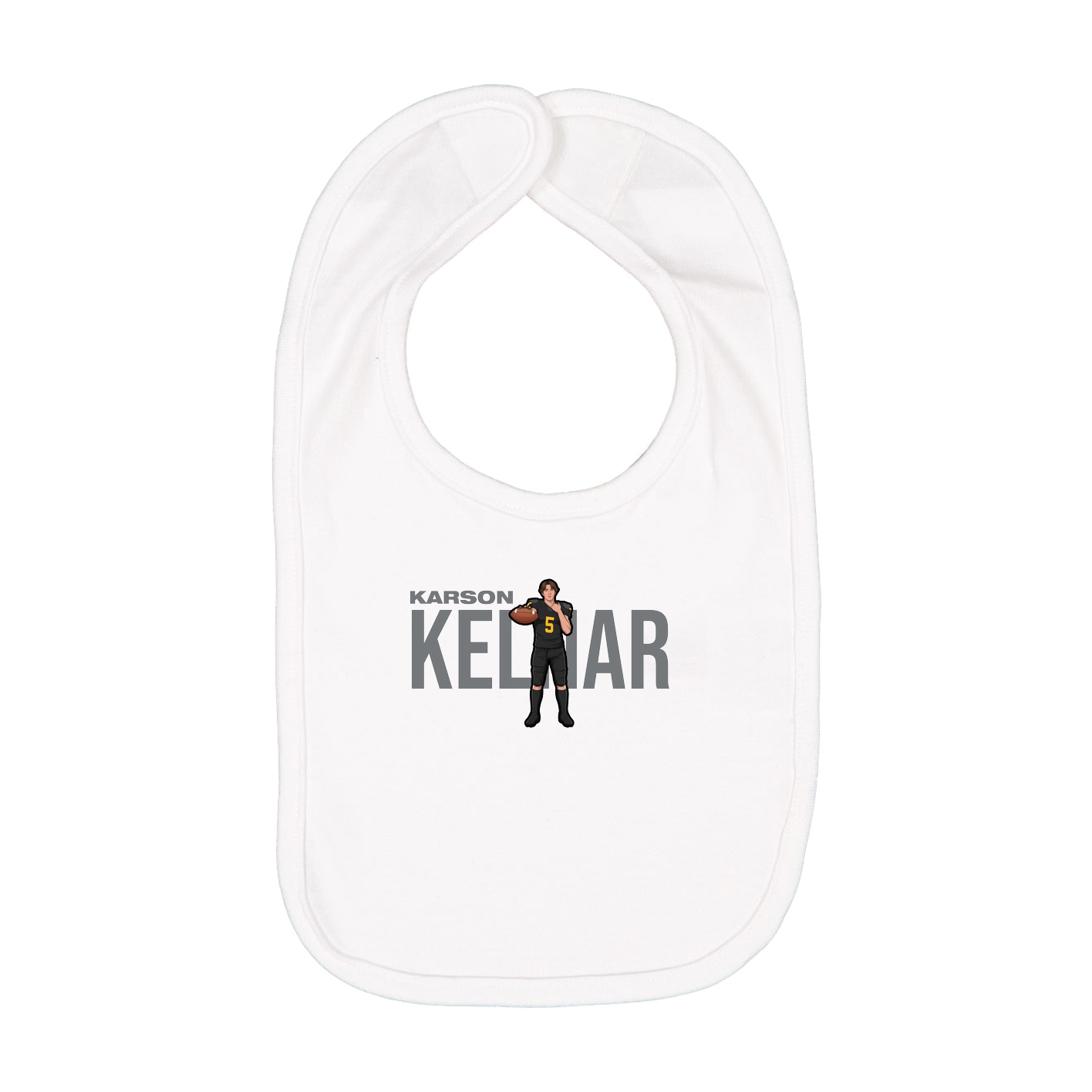 Infant Bib — Player Name in White