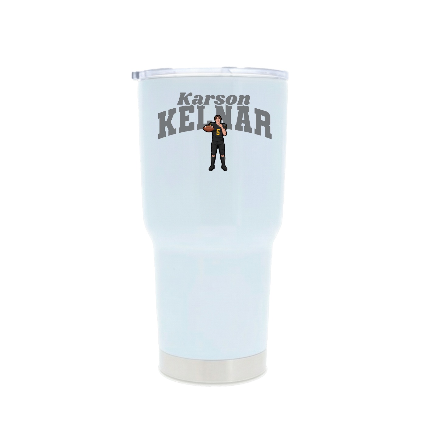 30oz Stainless Steel Tumbler — Signature Arch in White