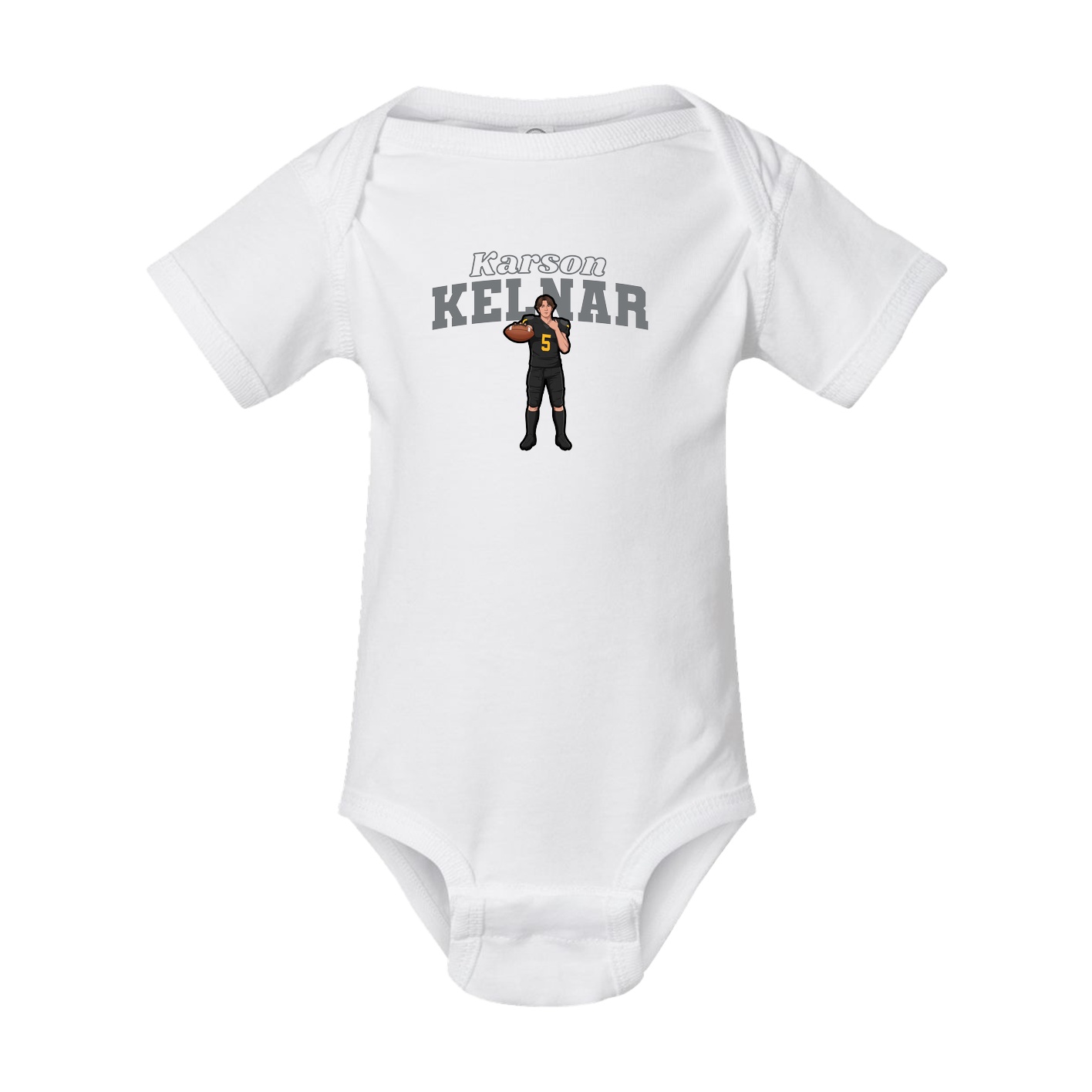 Baby Onesie — Name Arch in White