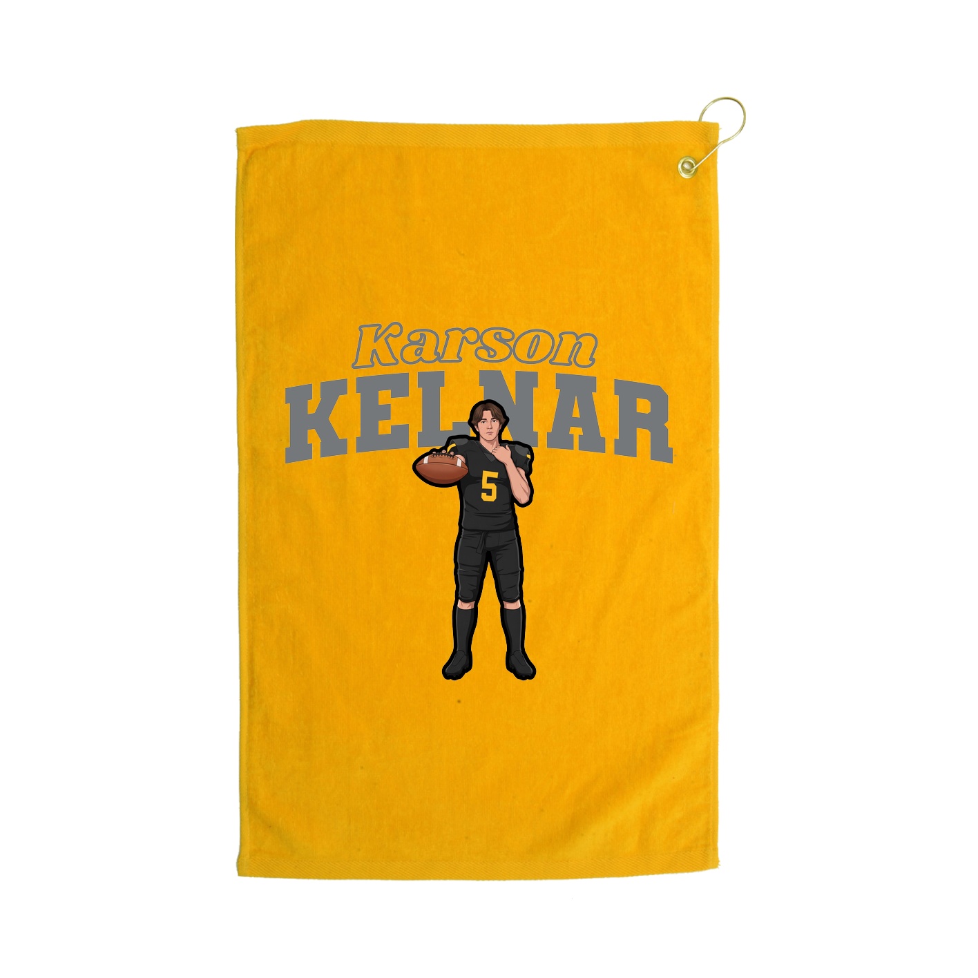 Golf Towel — Name Arch in Gold