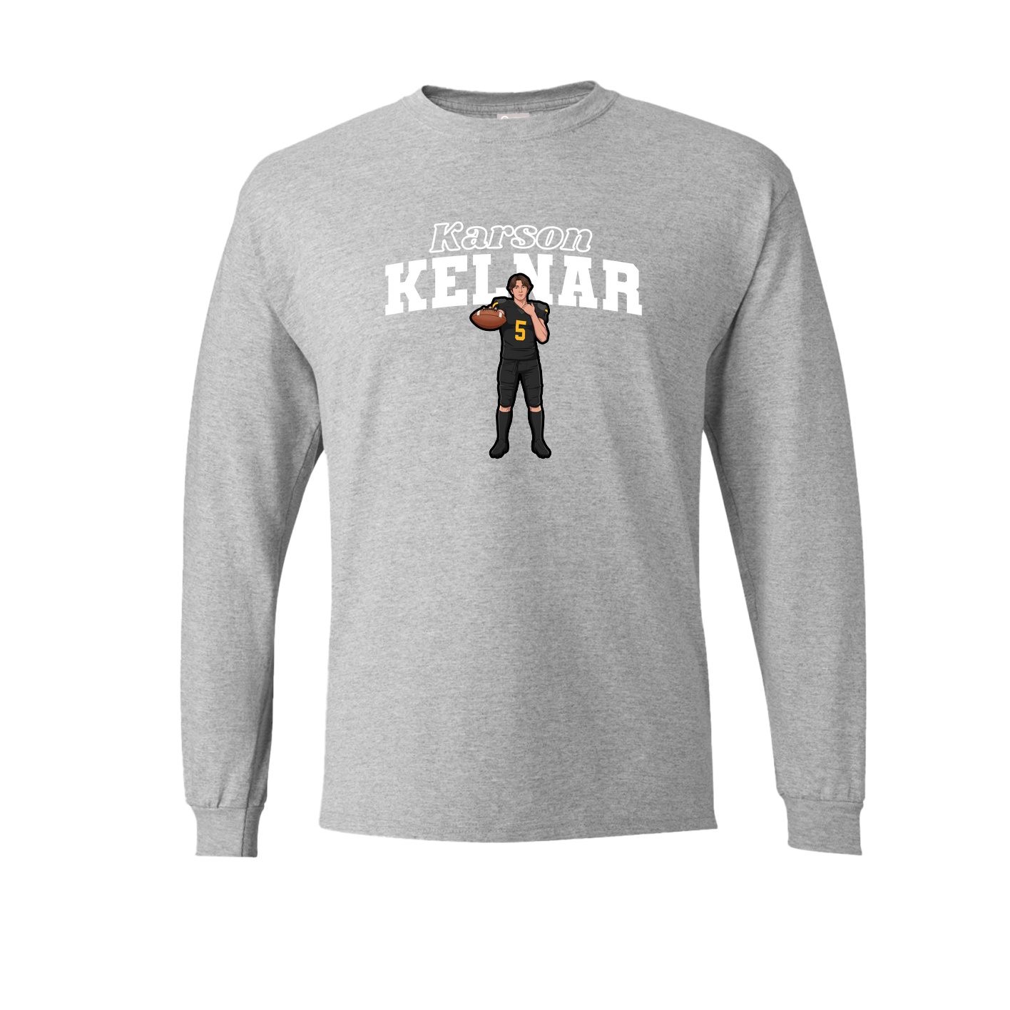 Long Sleeve Tee — Name Arch in Grey