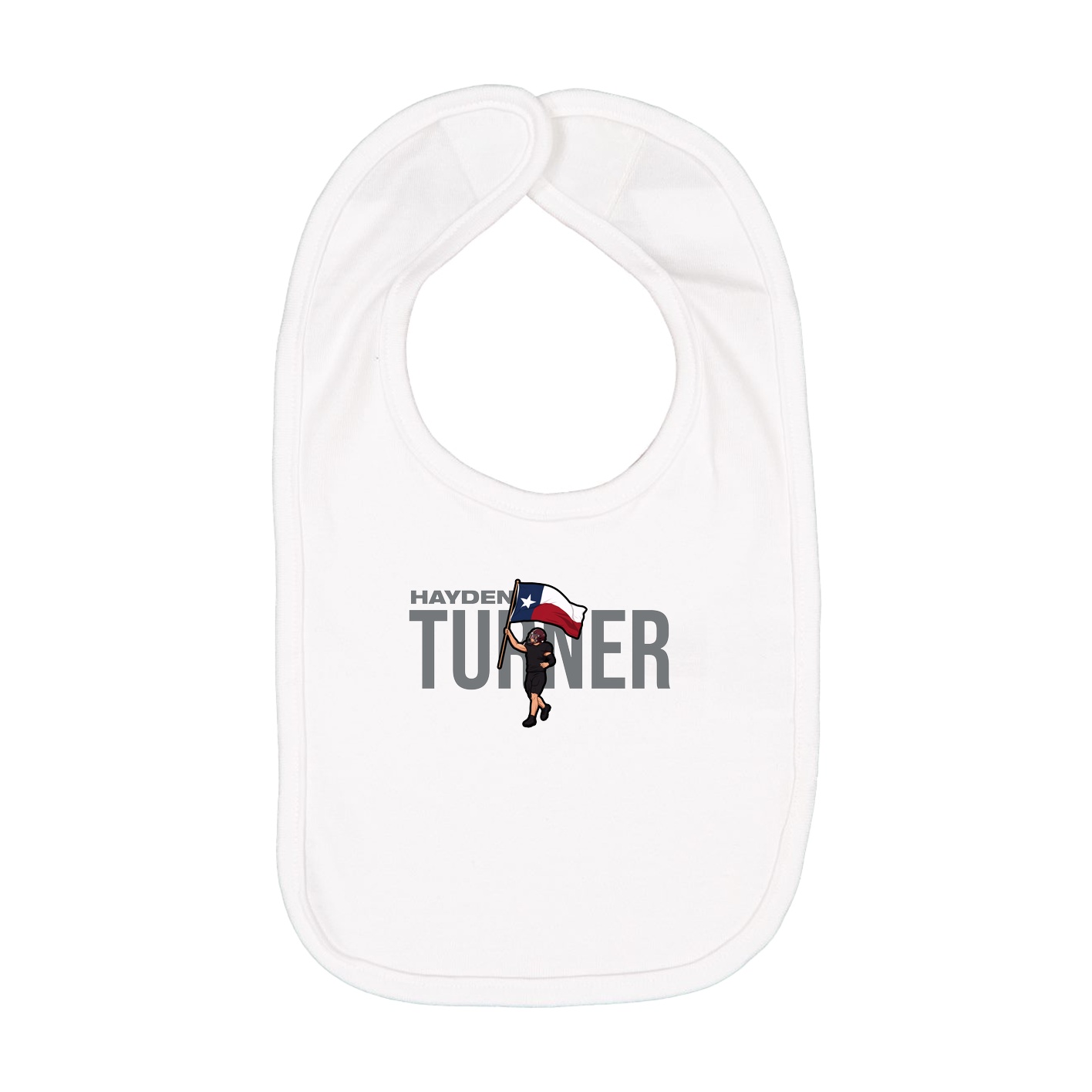 Infant Bib — Player Name in White