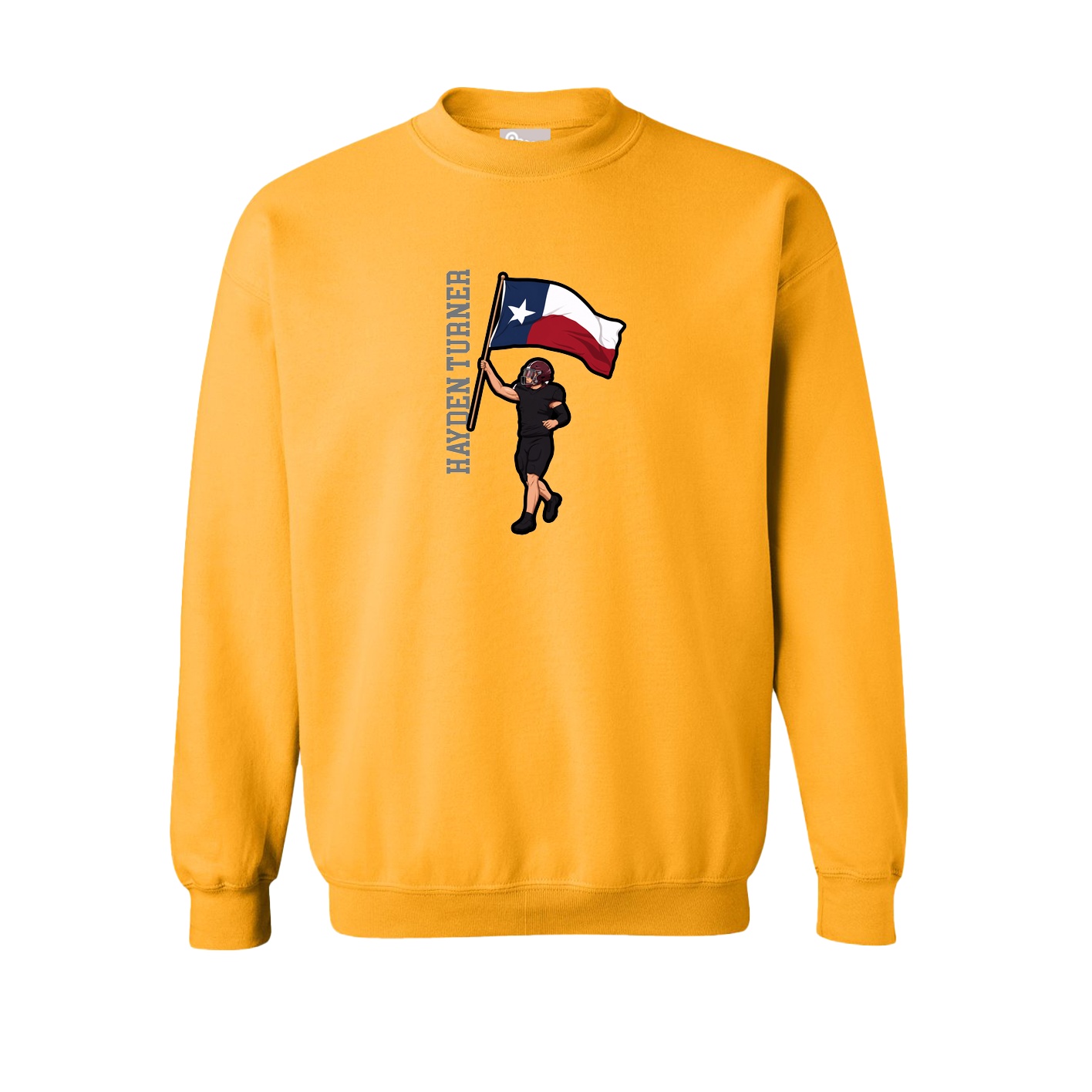 Fleece Crew — Name Vertical in Gold