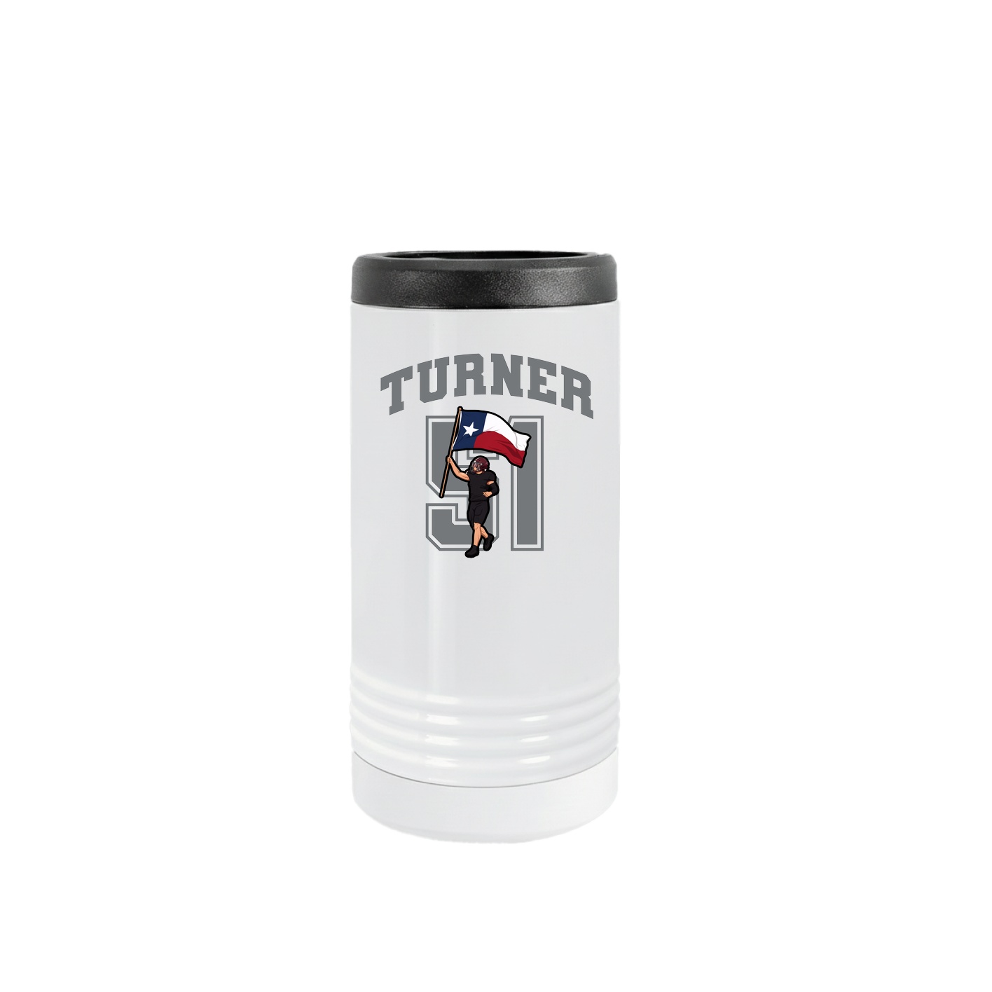 Slim Beverage Holder — Number in White