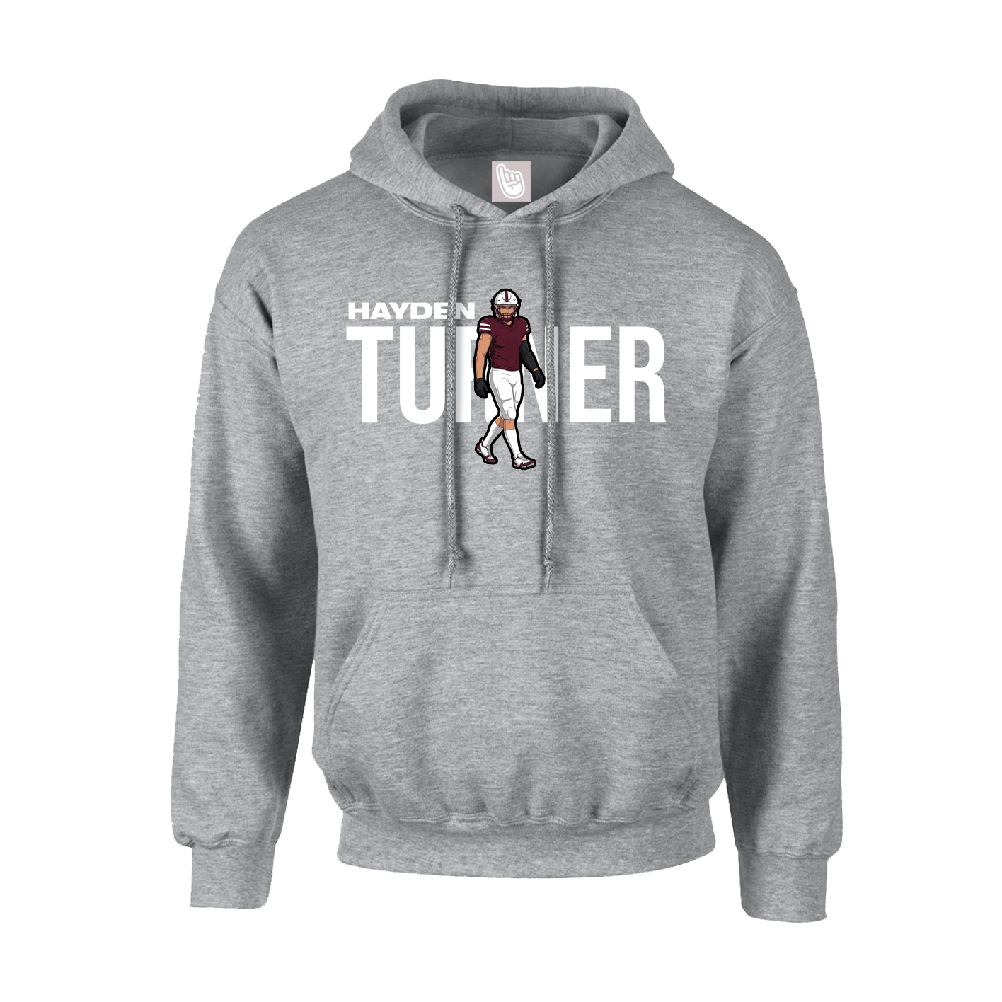 Hoodie — Player Name in Grey