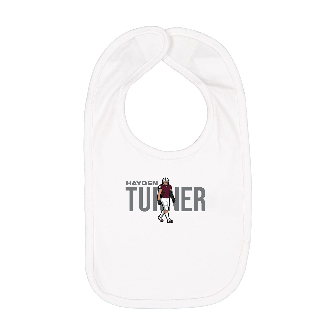 Infant Bib — Player Name in White