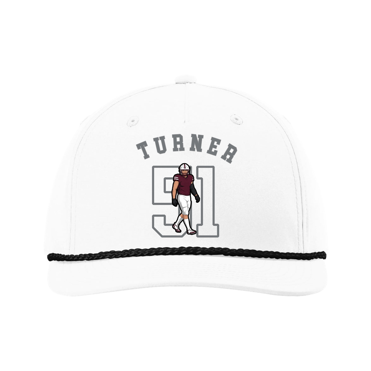 Five-Panel Classic Rope Cap — Shirsey Arch in White