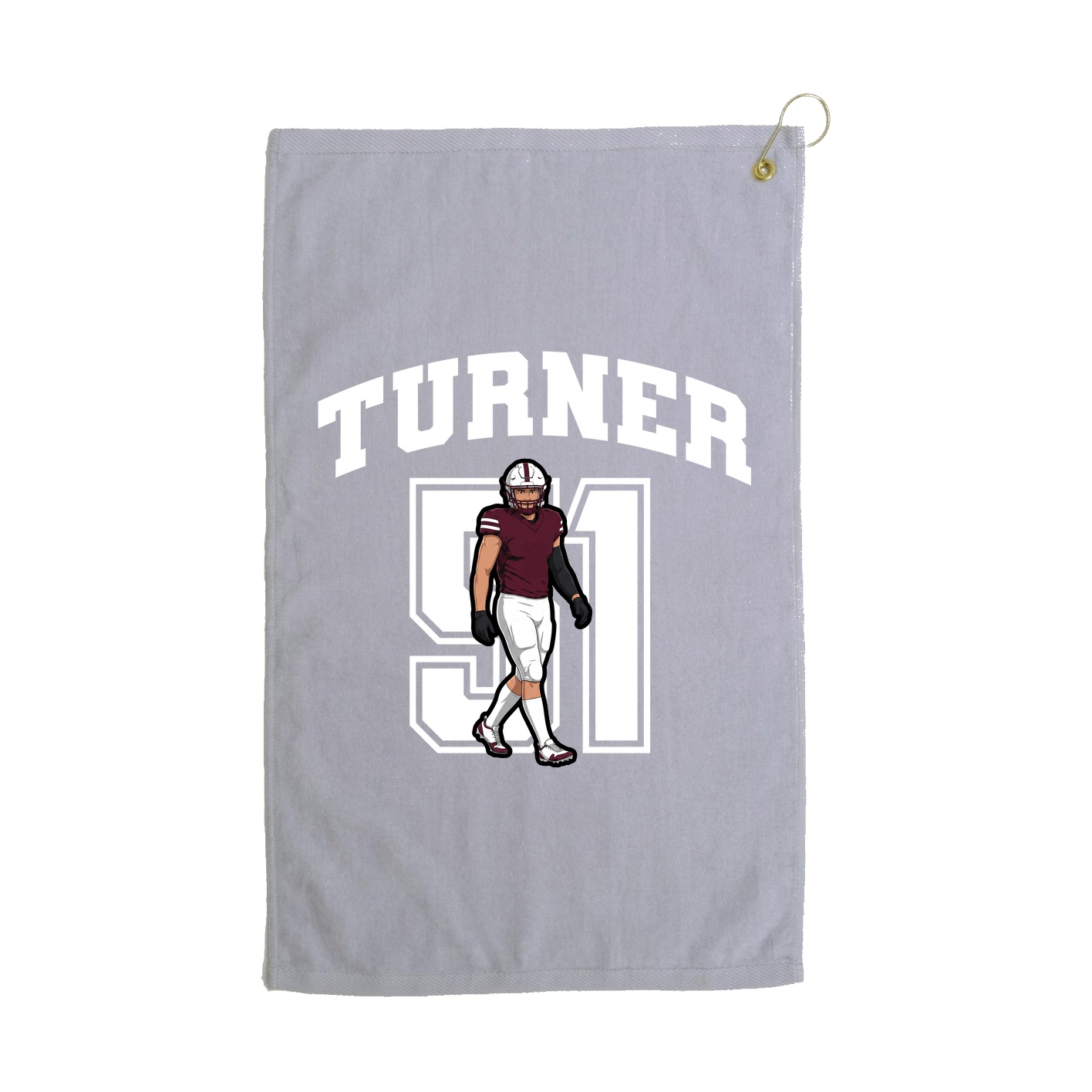 Golf Towel — Number in Grey
