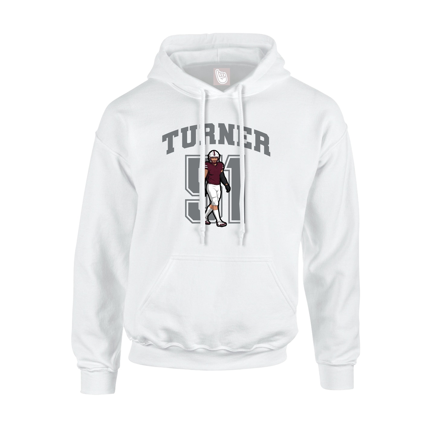 Hoodie — Number in White