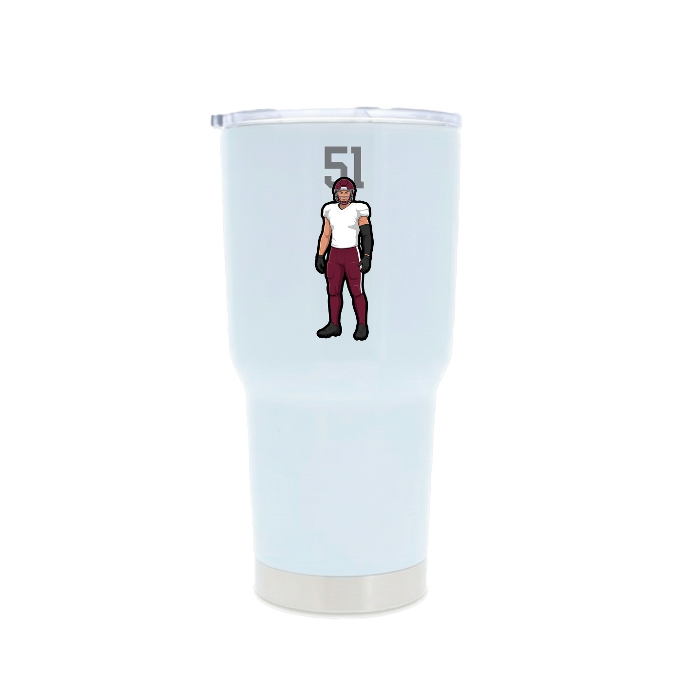 30oz Stainless Steel Tumbler — Number Top in White