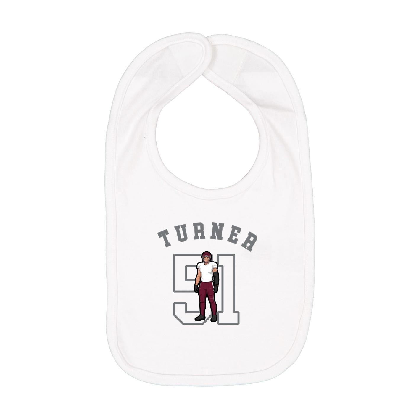 Infant Bib — Shirsey Arch in White