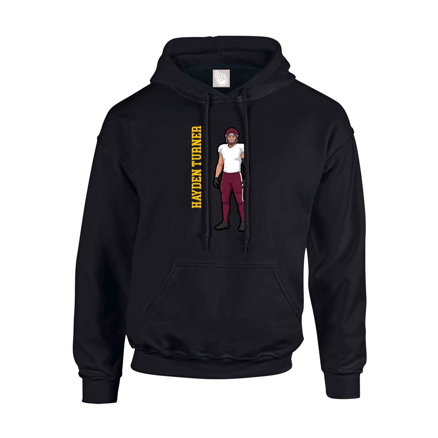 Youth Hoodie — Name Vertical in Black