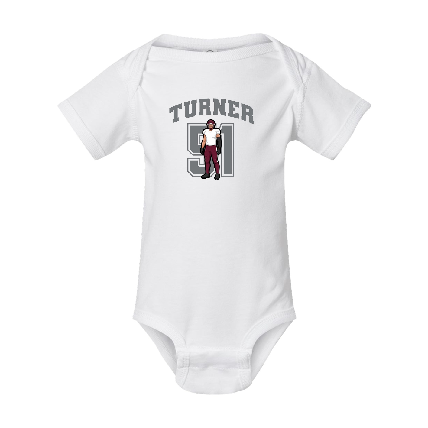 Baby Onesie — Number in White