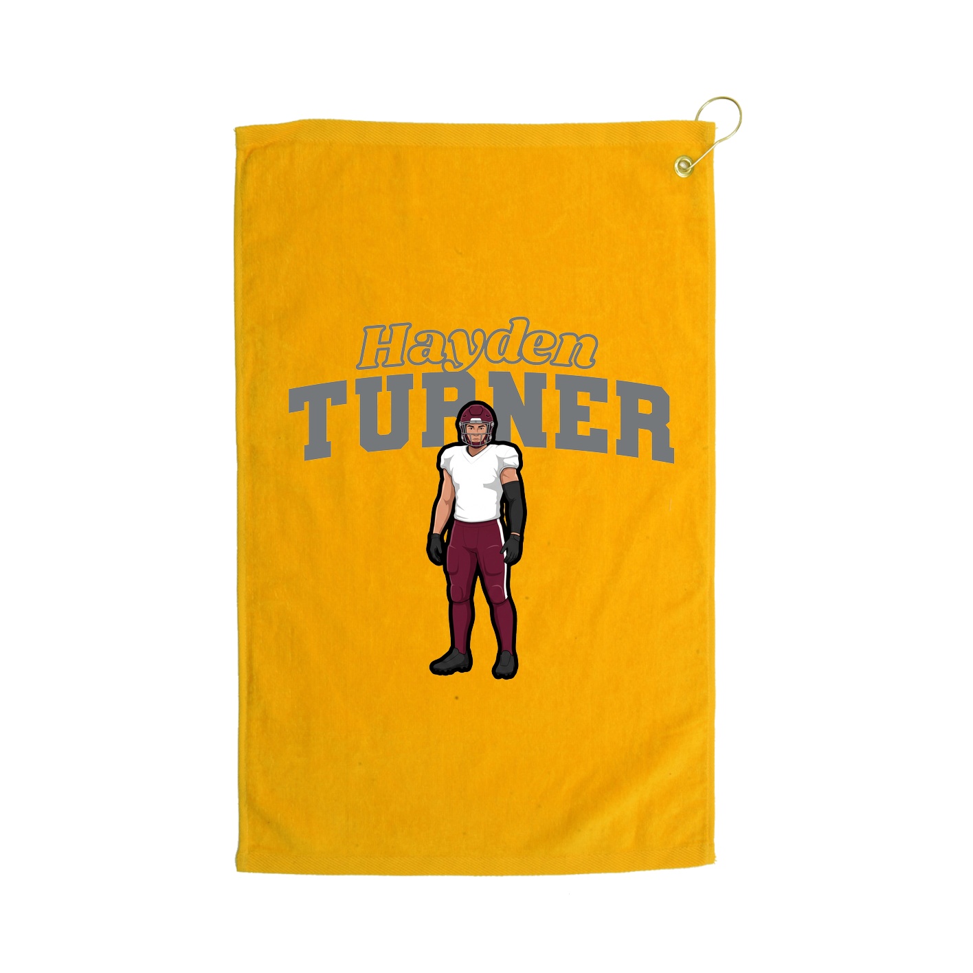 Golf Towel — Name Arch in Gold