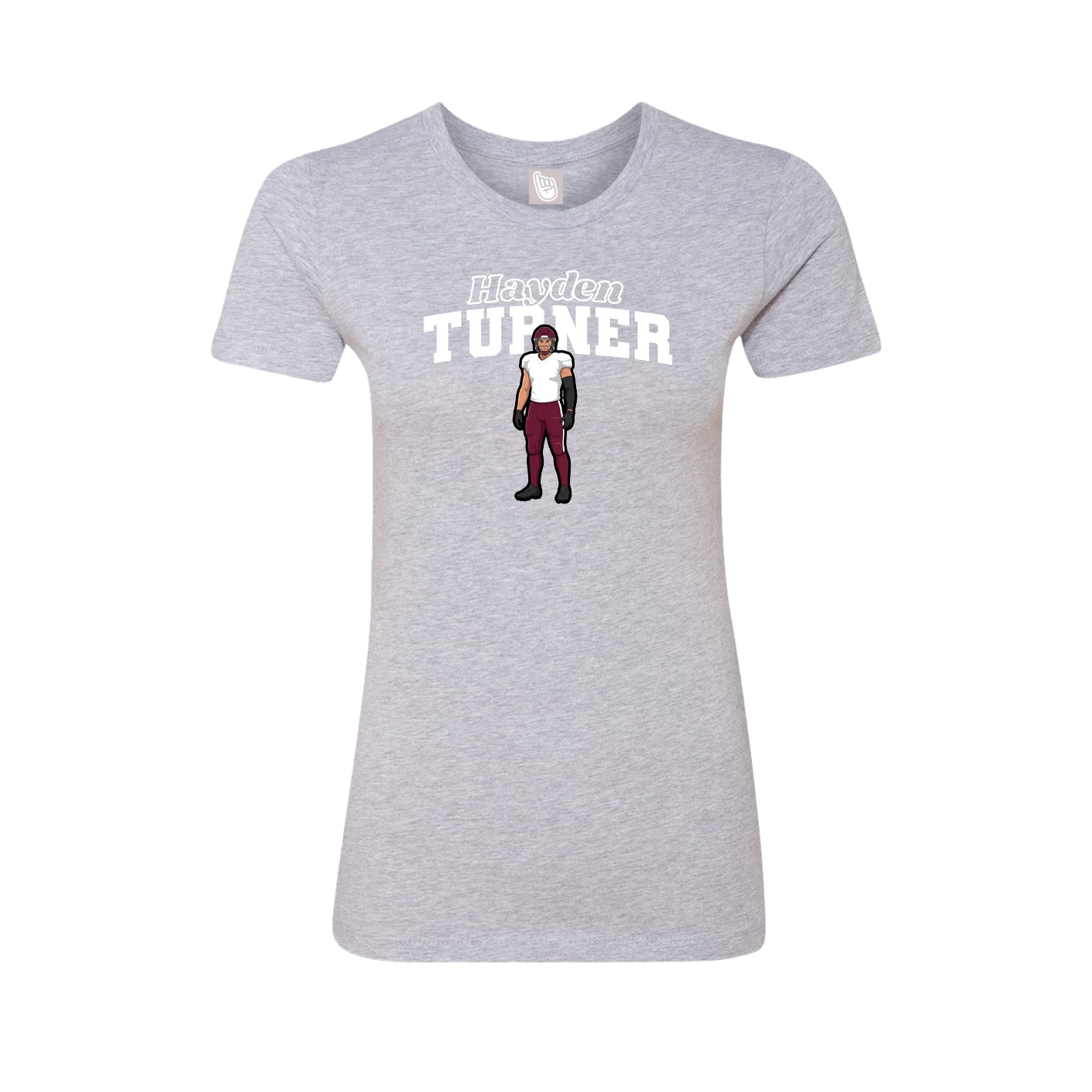 Fitted Women's Tee — Name Arch in Grey