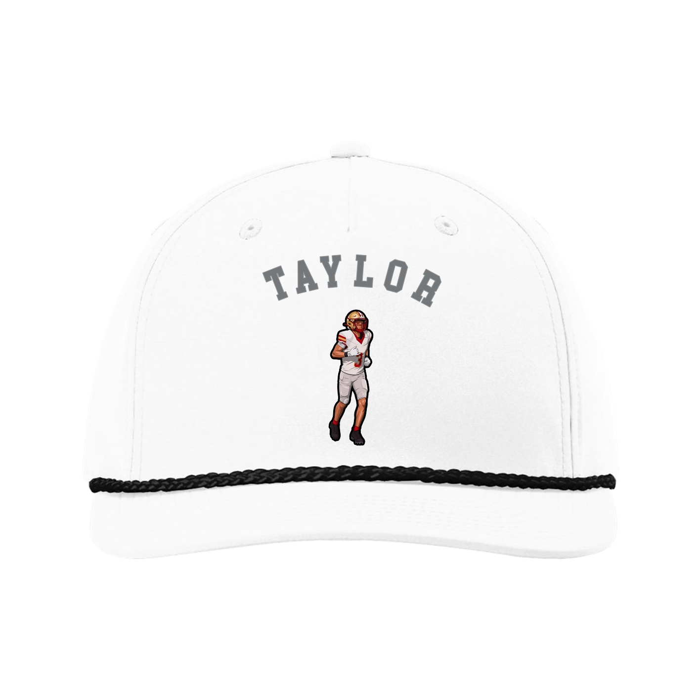 Five-Panel Classic Rope Cap — Shirsey Arch in White