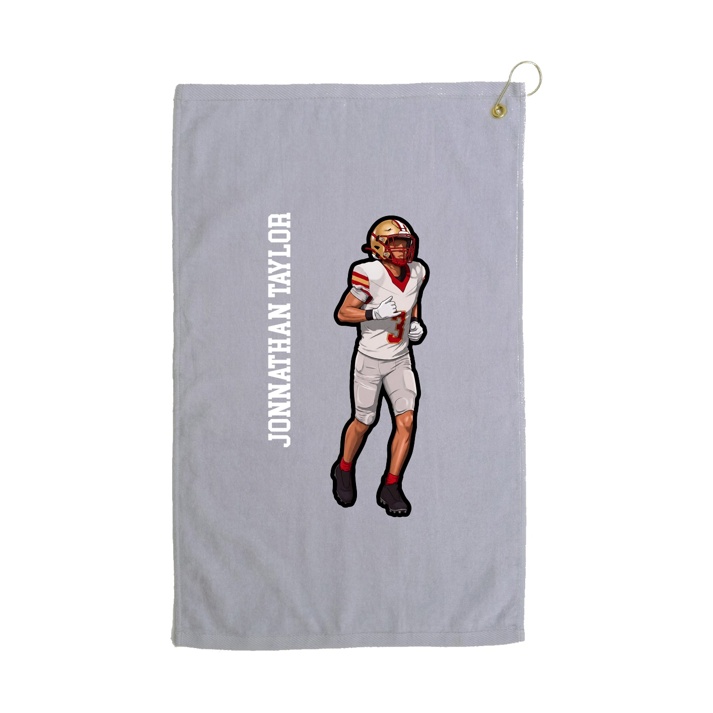 Golf Towel — Name Vertical in Grey