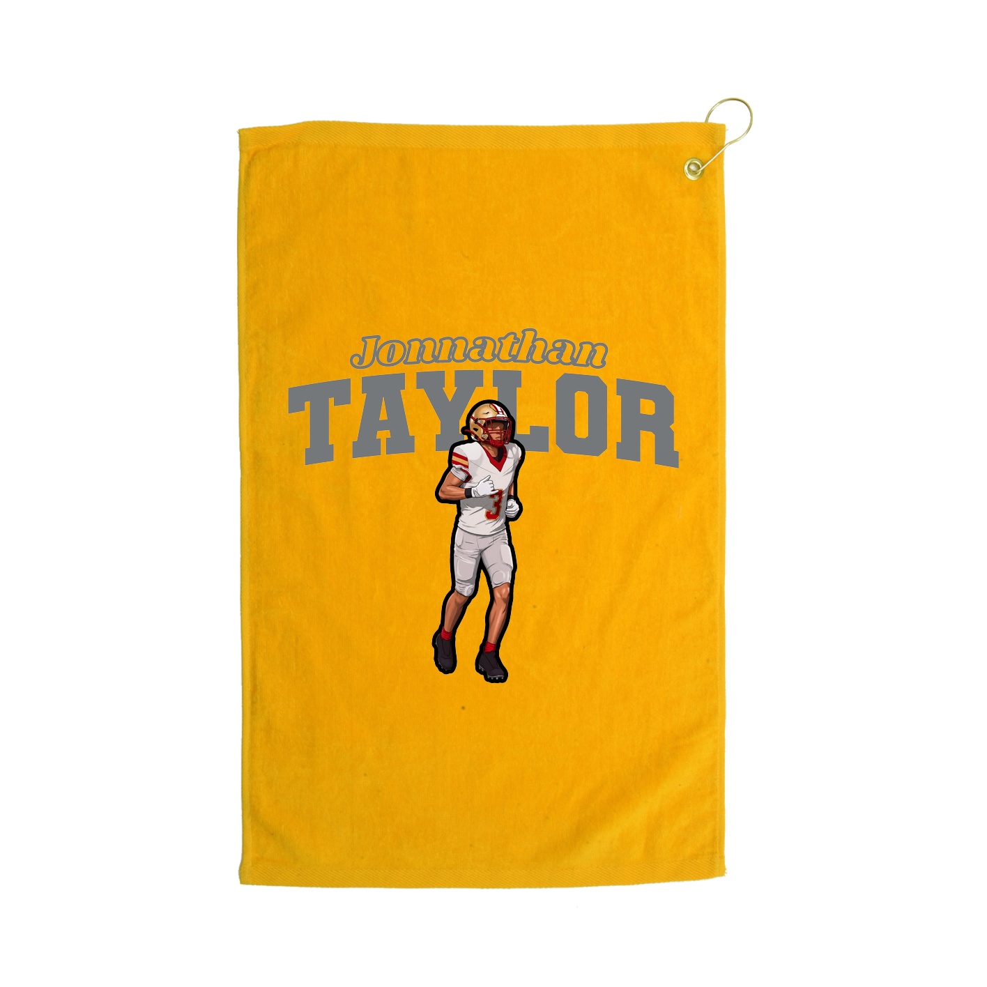 Golf Towel — Name Arch in Gold