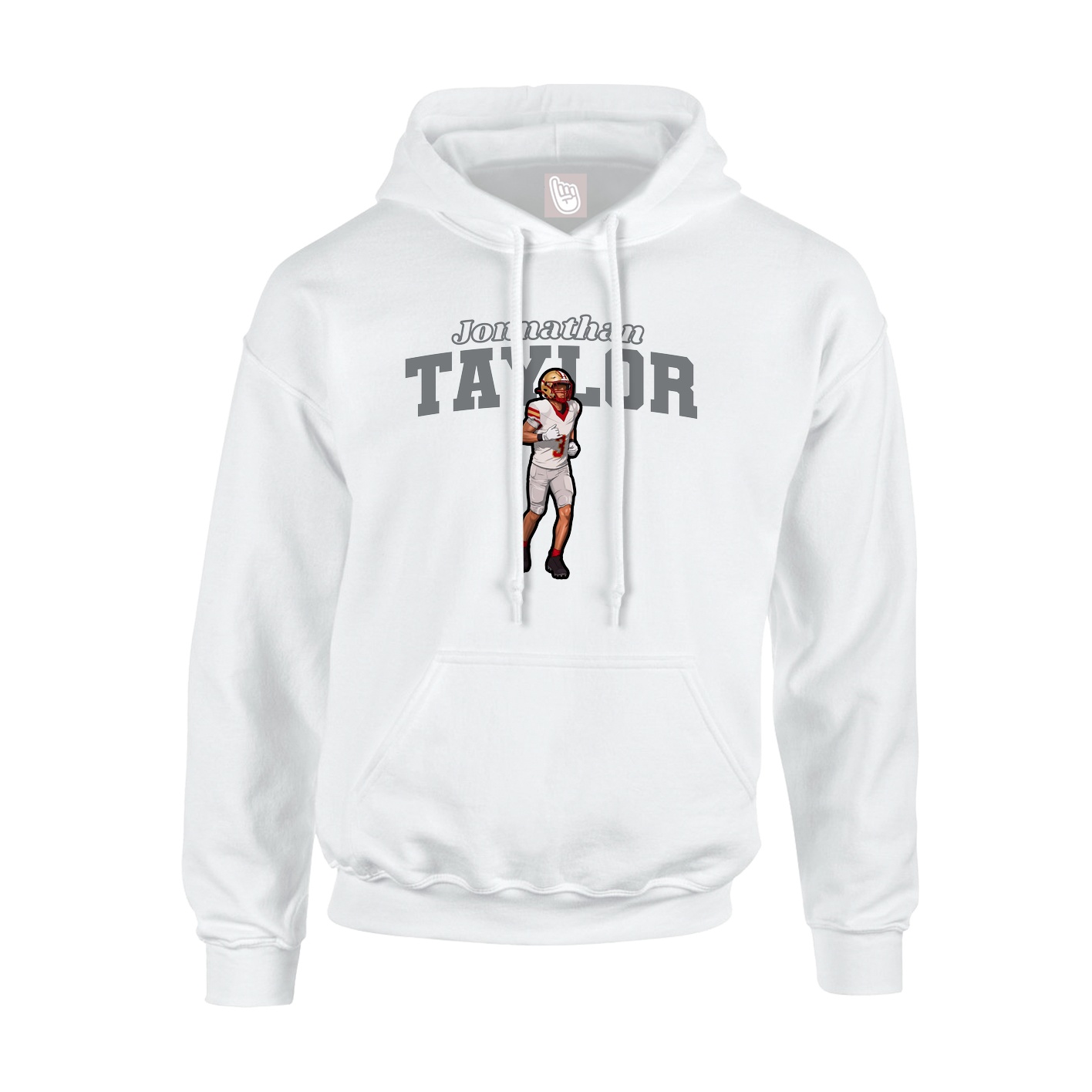 Youth Hoodie — Name Arch in White