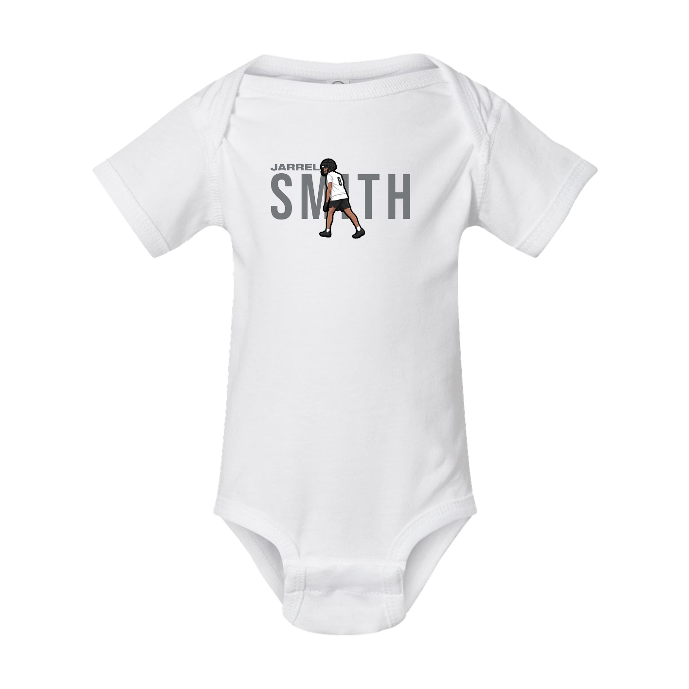Baby Onesie — Player Name in White
