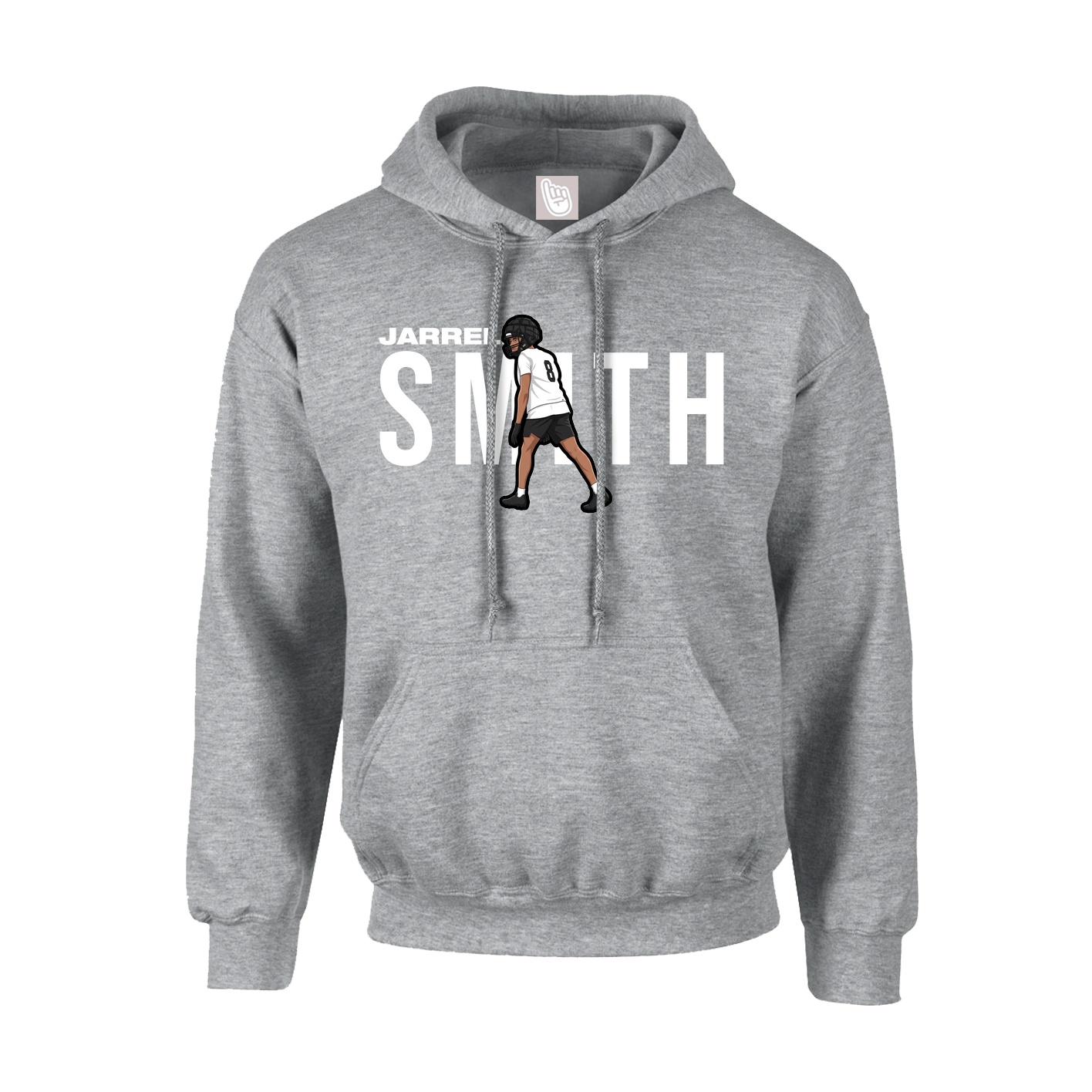 Hoodie — Player Name in Grey
