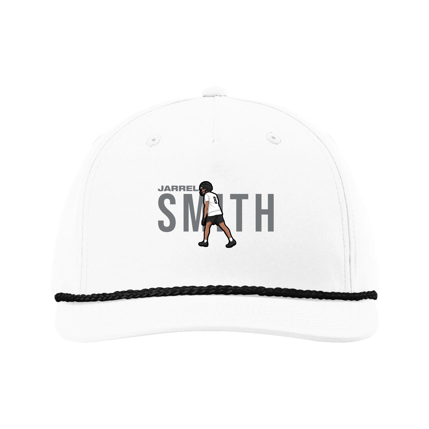Five-Panel Classic Rope Cap — Player Name in White