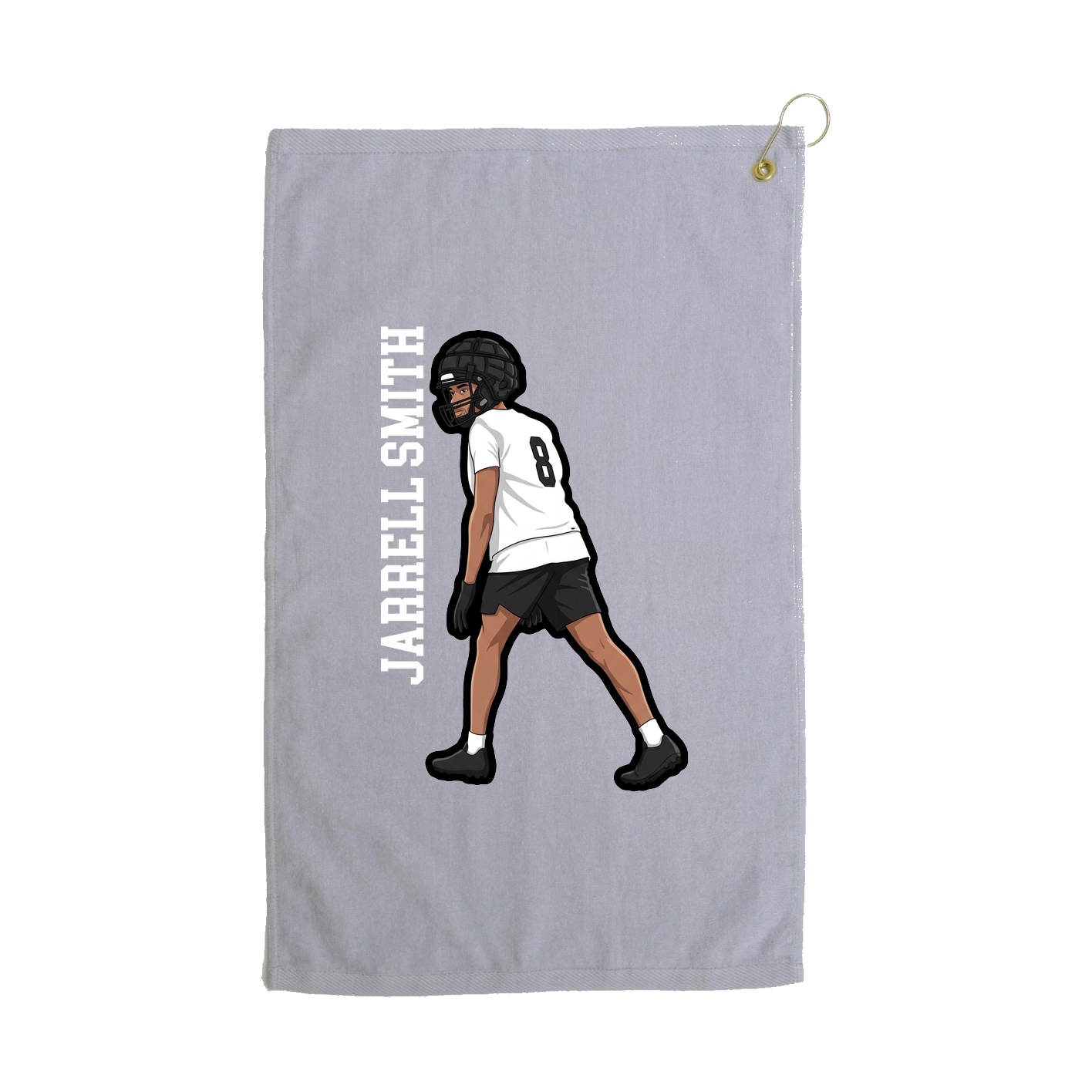 Golf Towel — Name Vertical in Grey