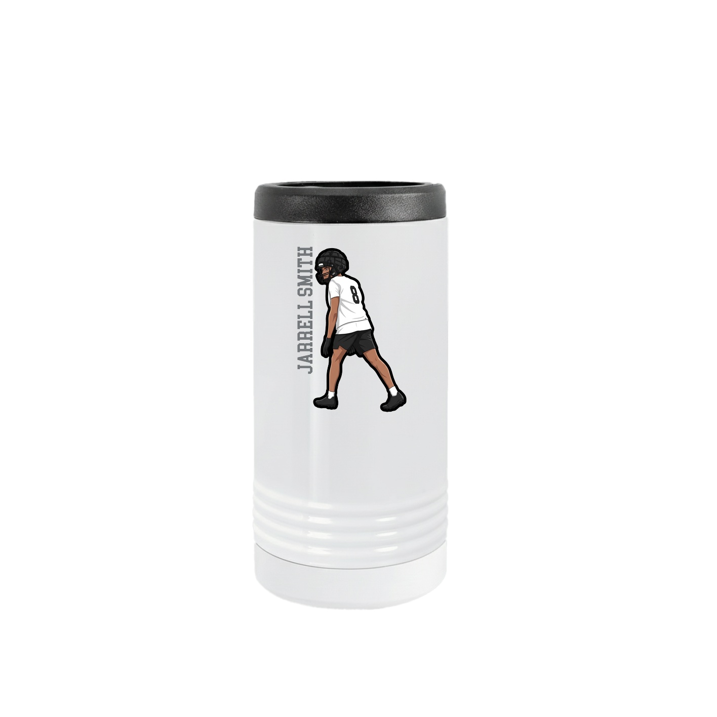 Slim Beverage Holder — Name Vertical in White
