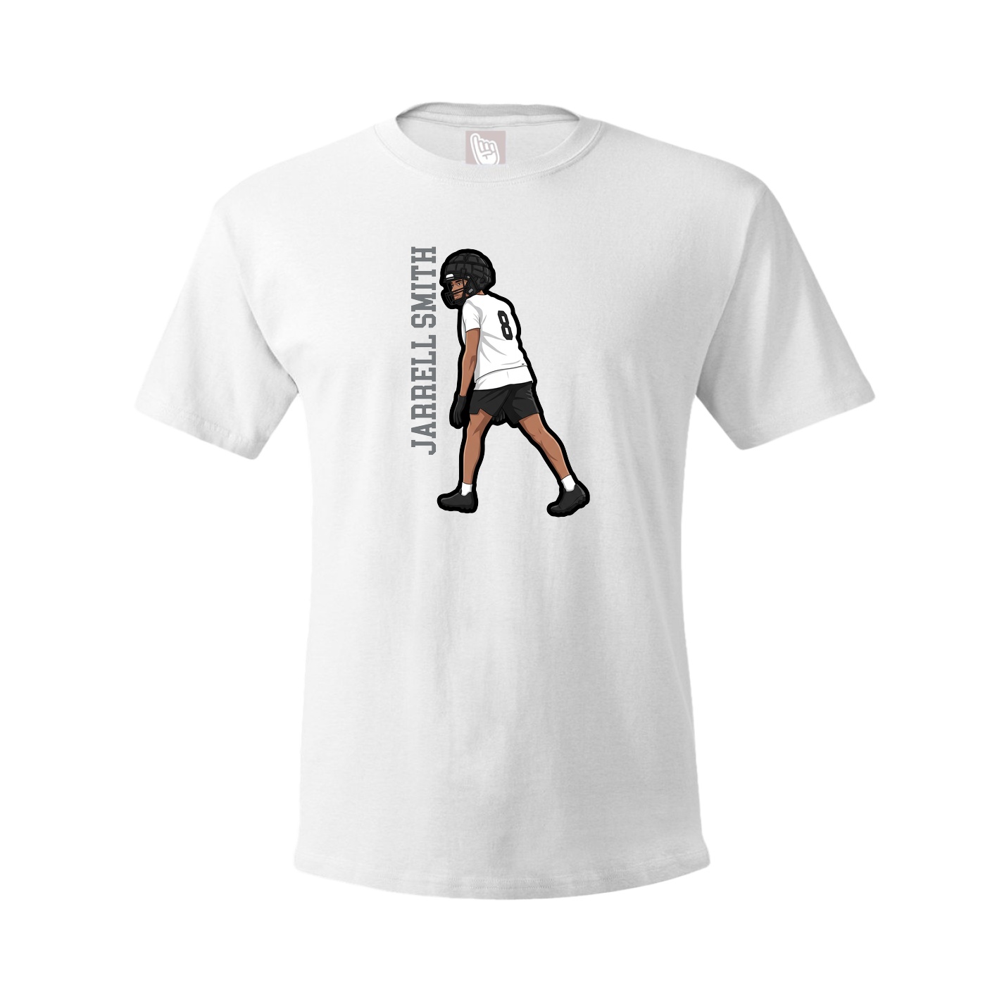 Youth Tee — Name Vertical in White