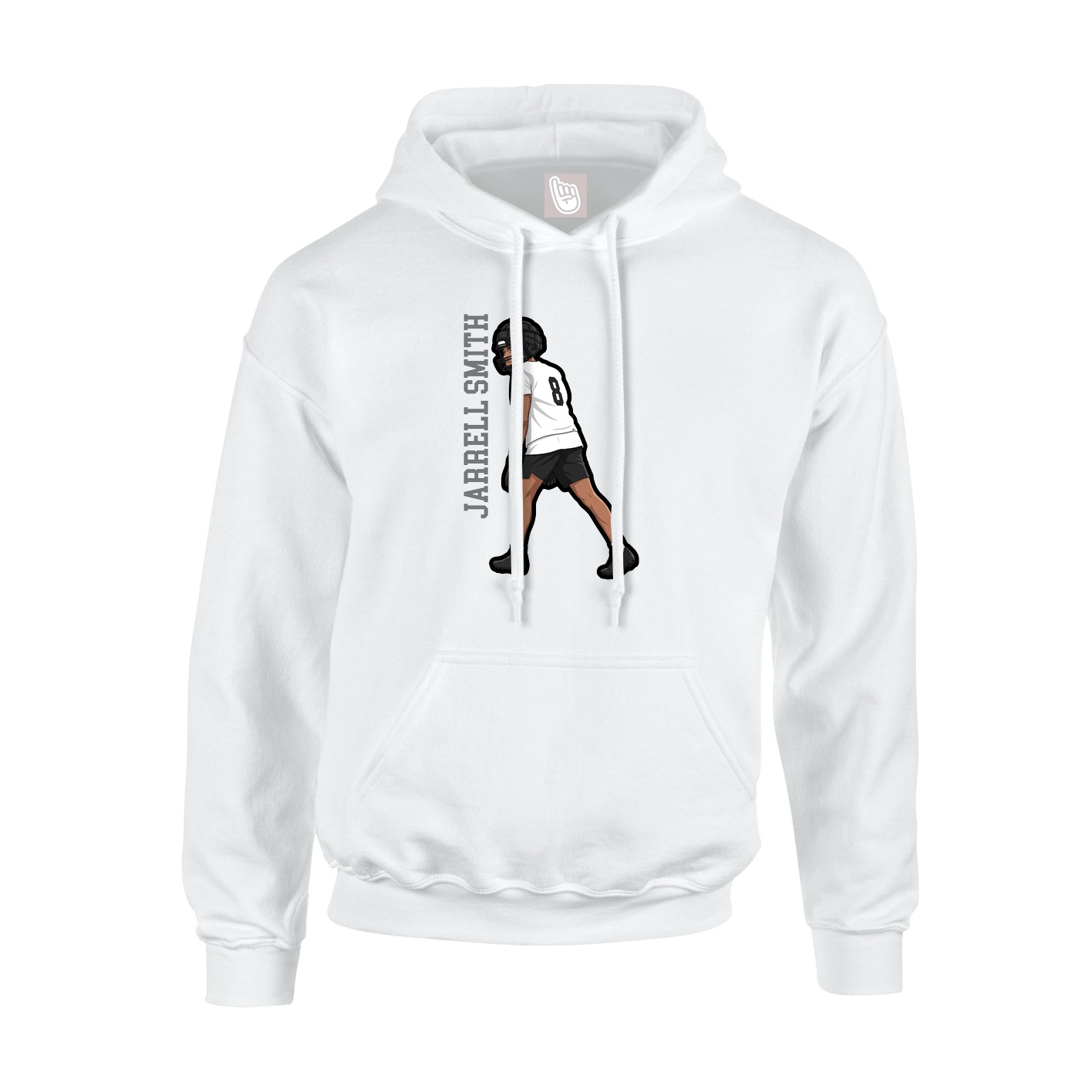Youth Hoodie — Name Vertical in White