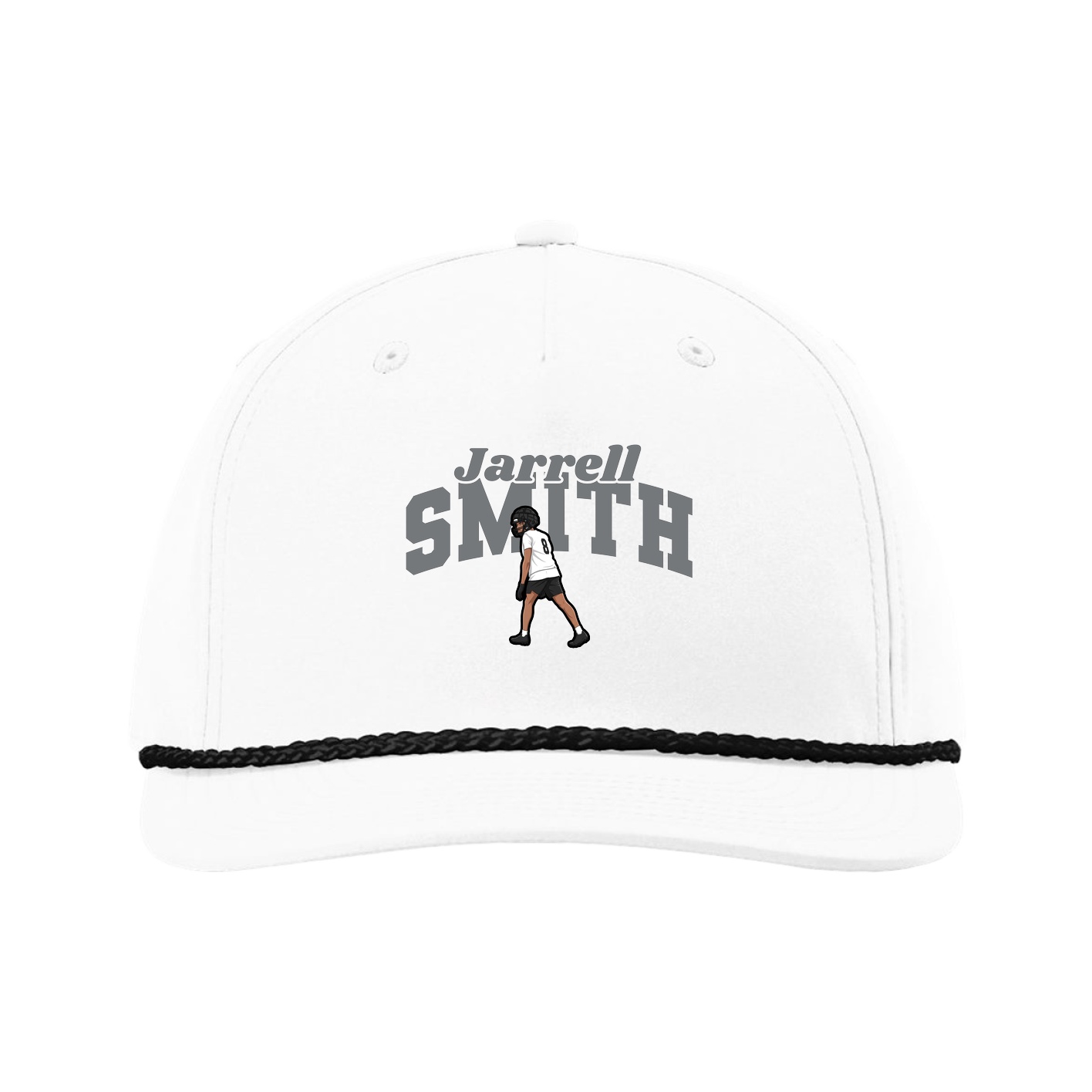 Five-Panel Classic Rope Cap — Signature Arch in White