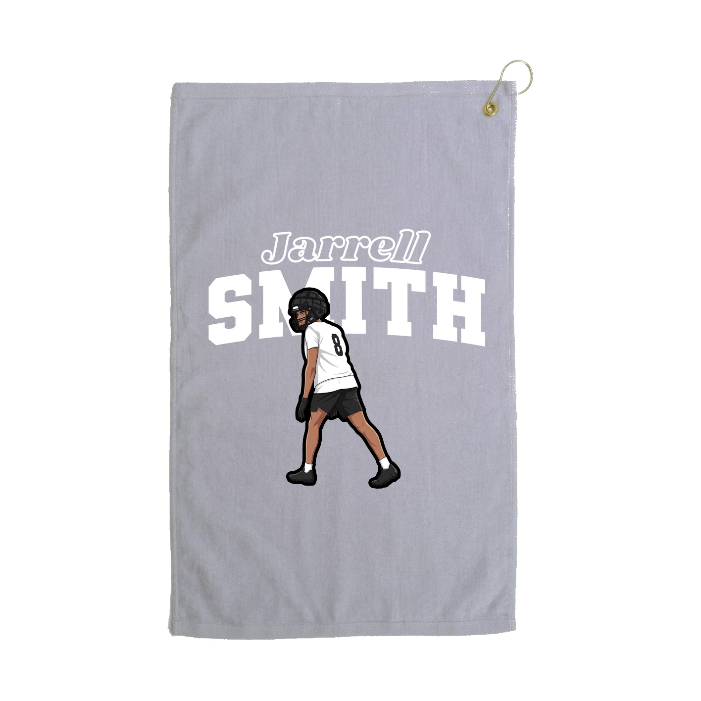 Golf Towel — Name Arch in Grey