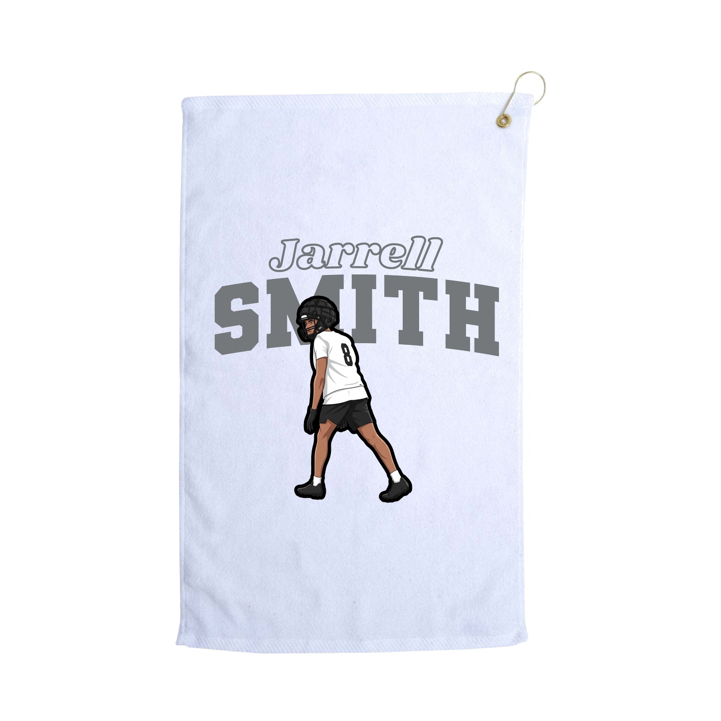 Golf Towel — Name Arch in White