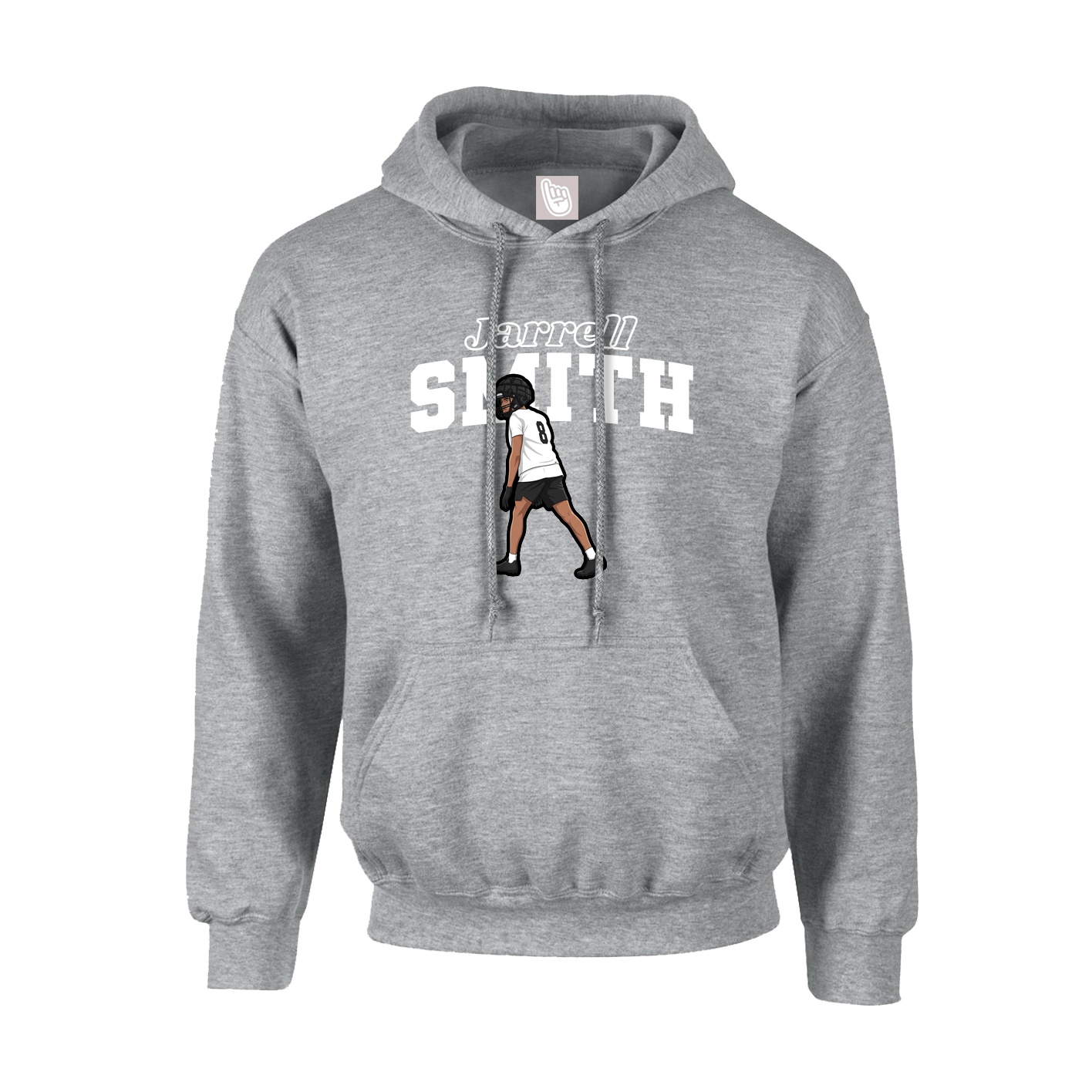 Youth Hoodie — Name Arch in Grey